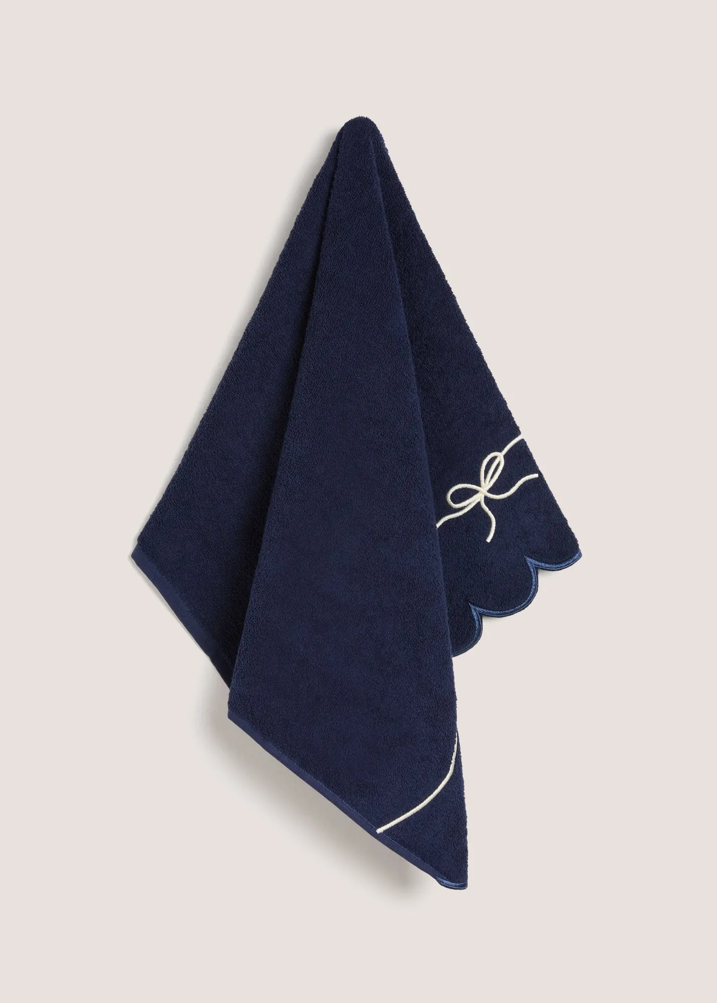 Scallop Bow Hand Towel - Navy product