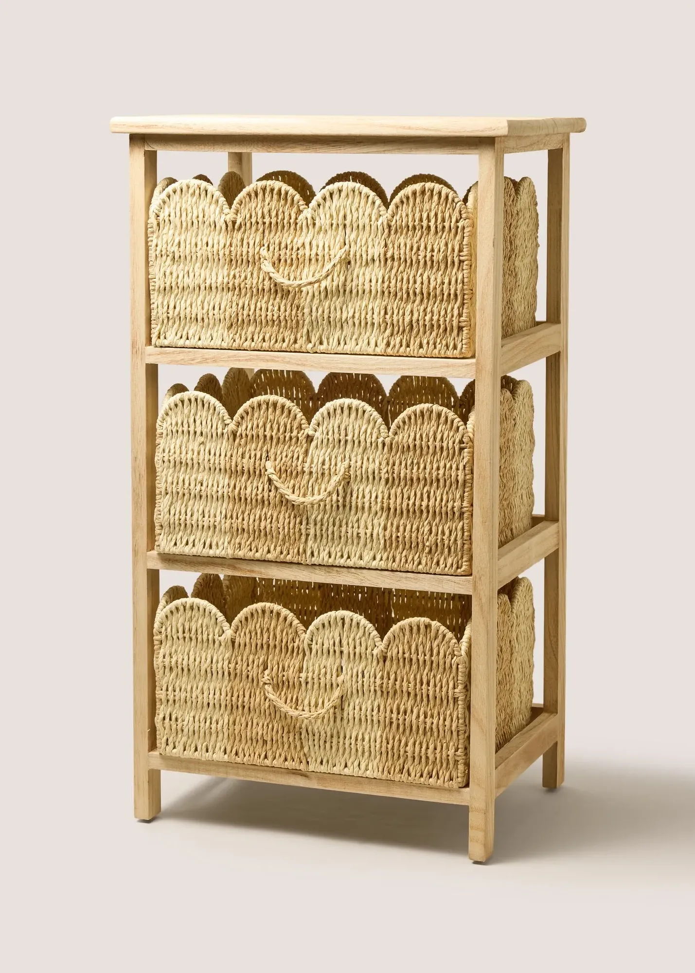 Scalloped Storage Basket - Brown, Paper Rope product