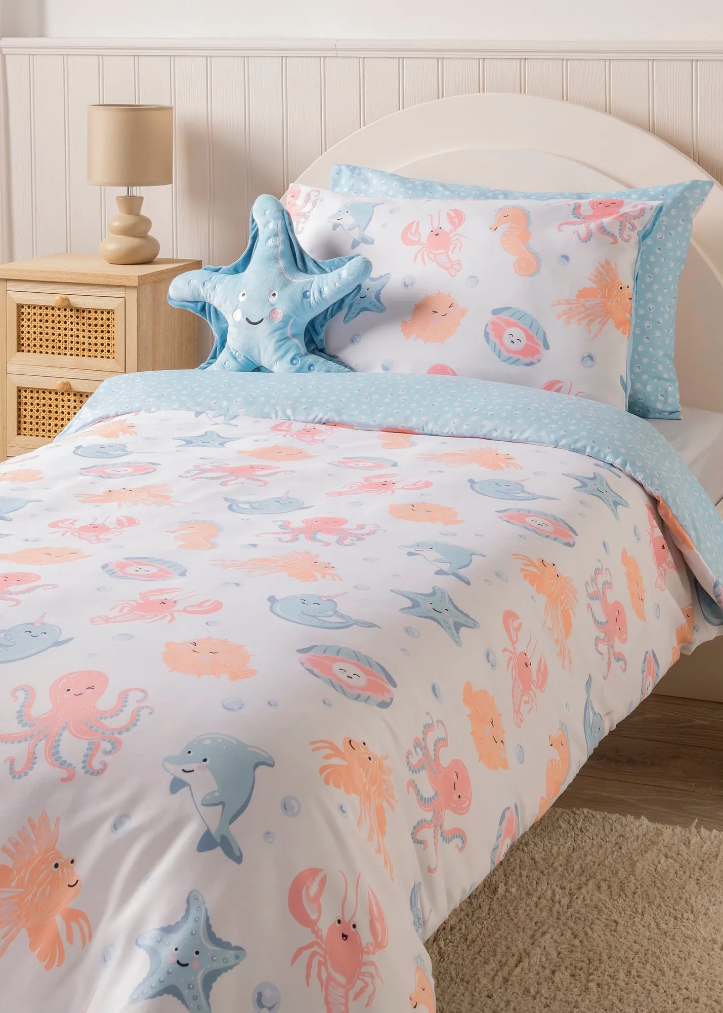 Sea Creatures Single Duvet Set - Multi, Polyester product