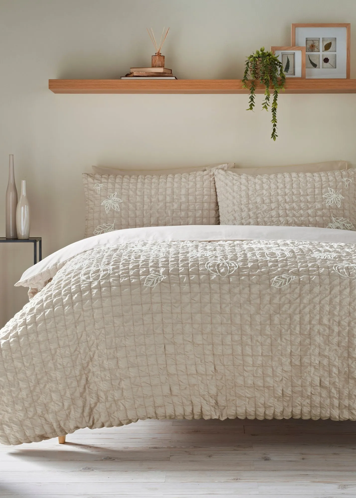 Seersucker Pumpkin & Woodland Double Duvet Set - Natural product