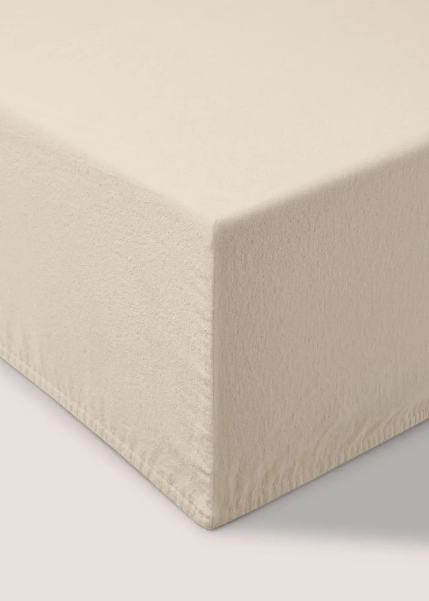 Single Deep Fitted Bed Sheet - Cream, Cotton product