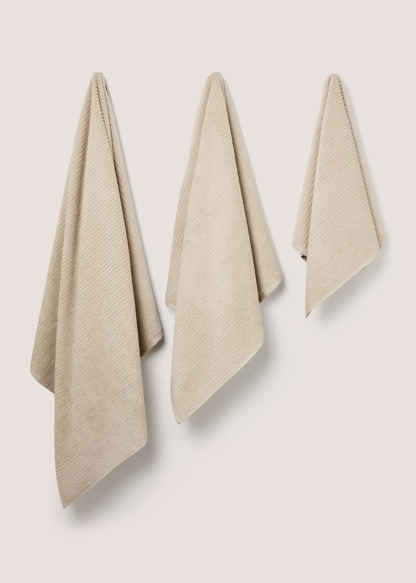 Skinny Rib Hand Towel - Cream, Cotton product