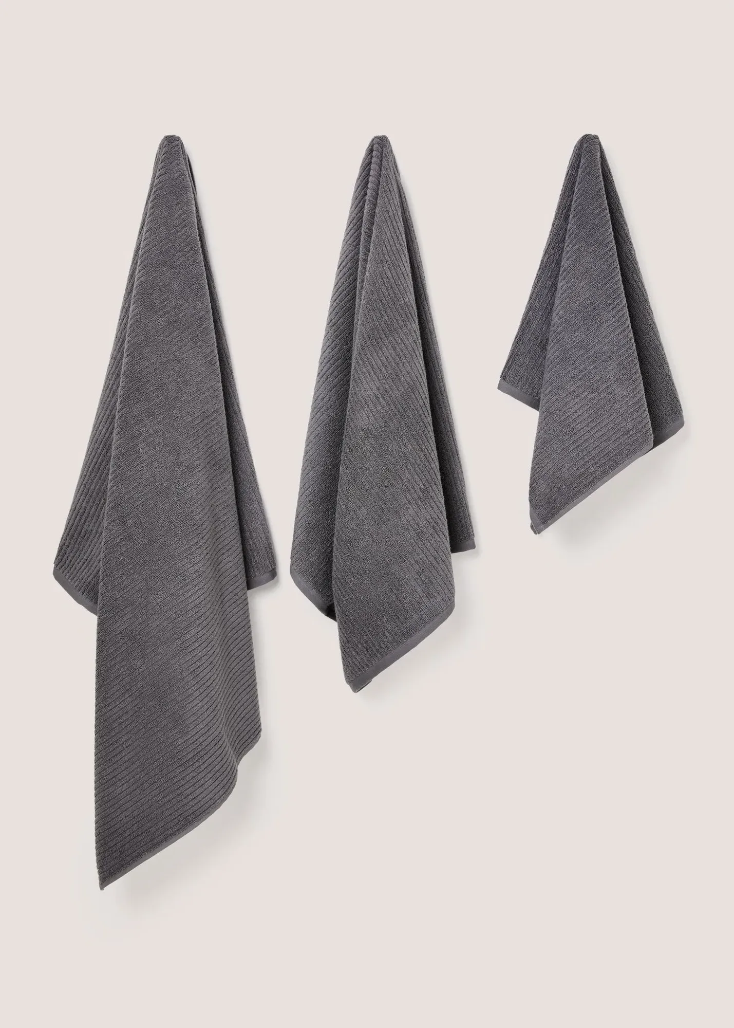 Skinny Rib Hand Towel - Grey product