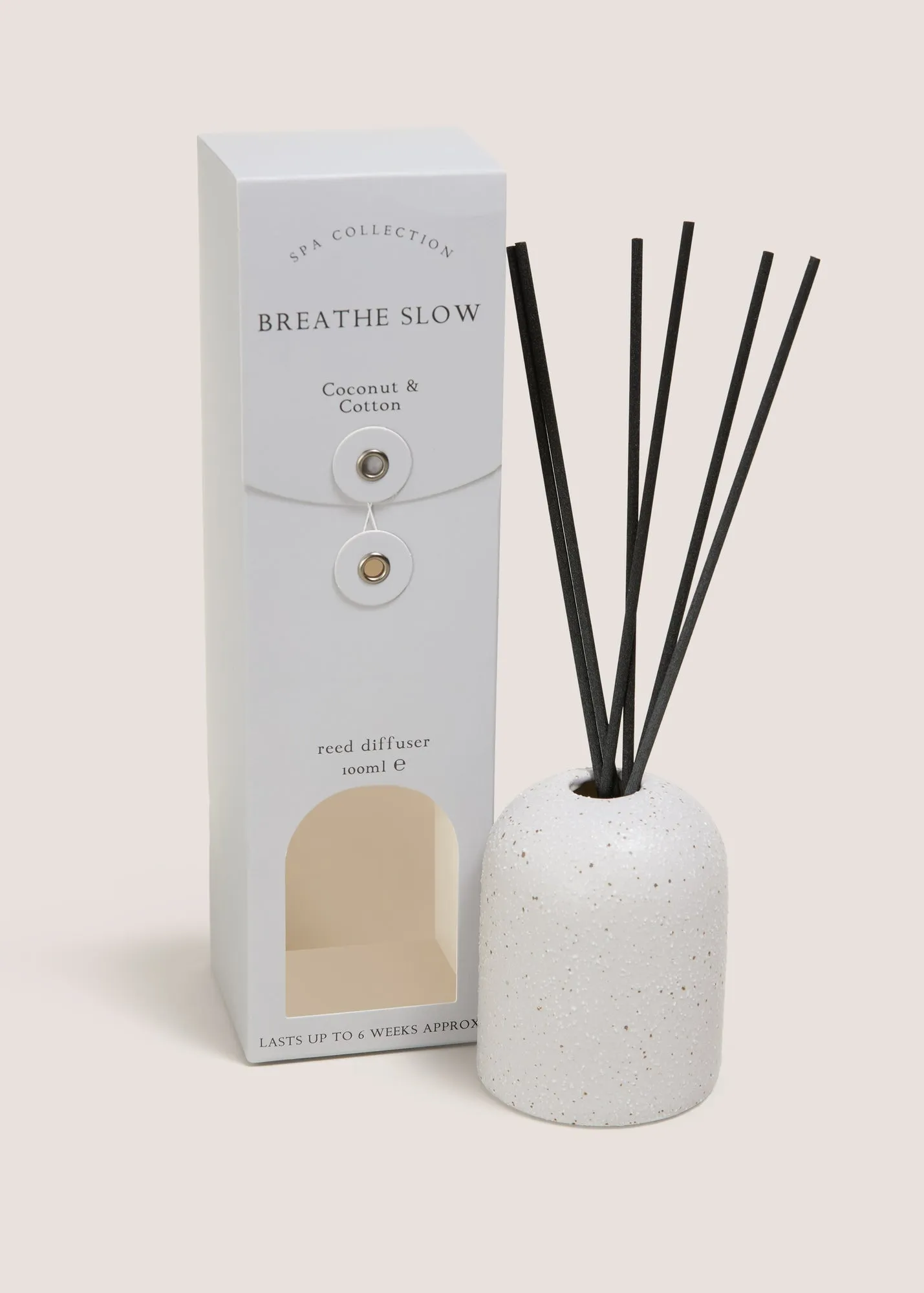 Spa Collection Breathe Slow Reed Diffuser 100ml - Grey, Ceramic product