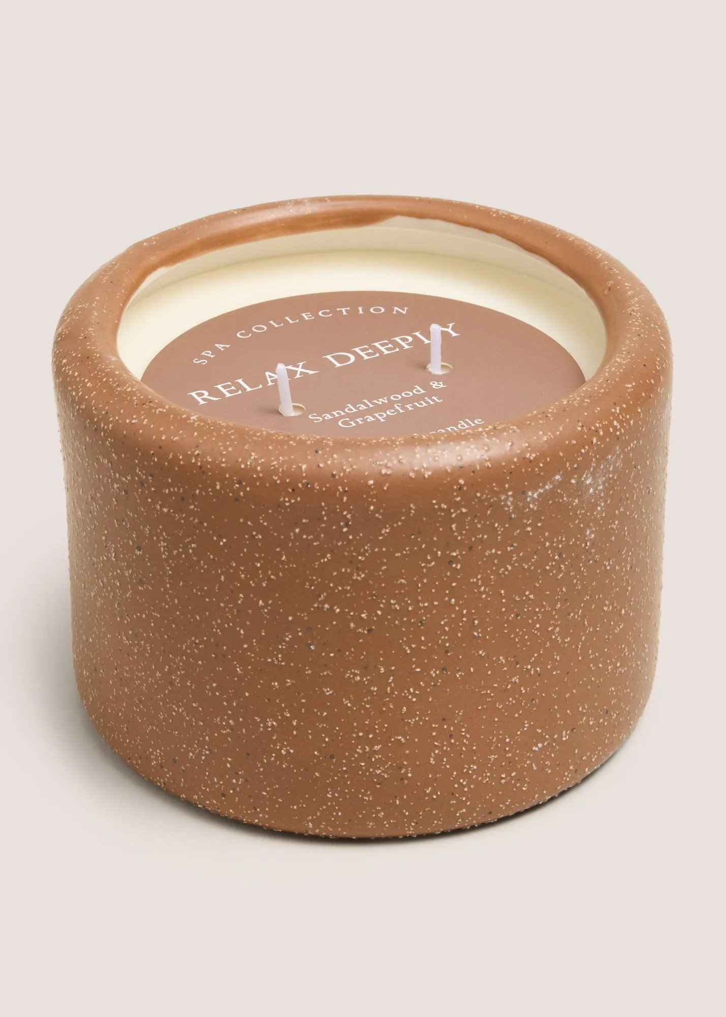 Spa Collection Relax Deeply Candle - Brown, Ceramic product