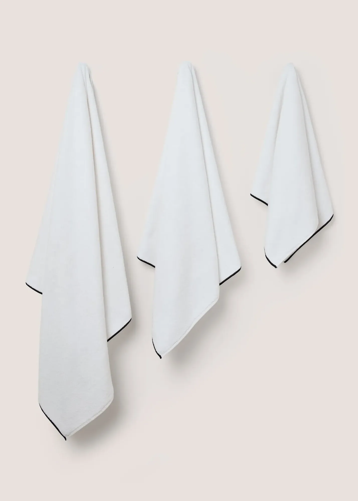 Statement Mono Border Hand Towel - White product