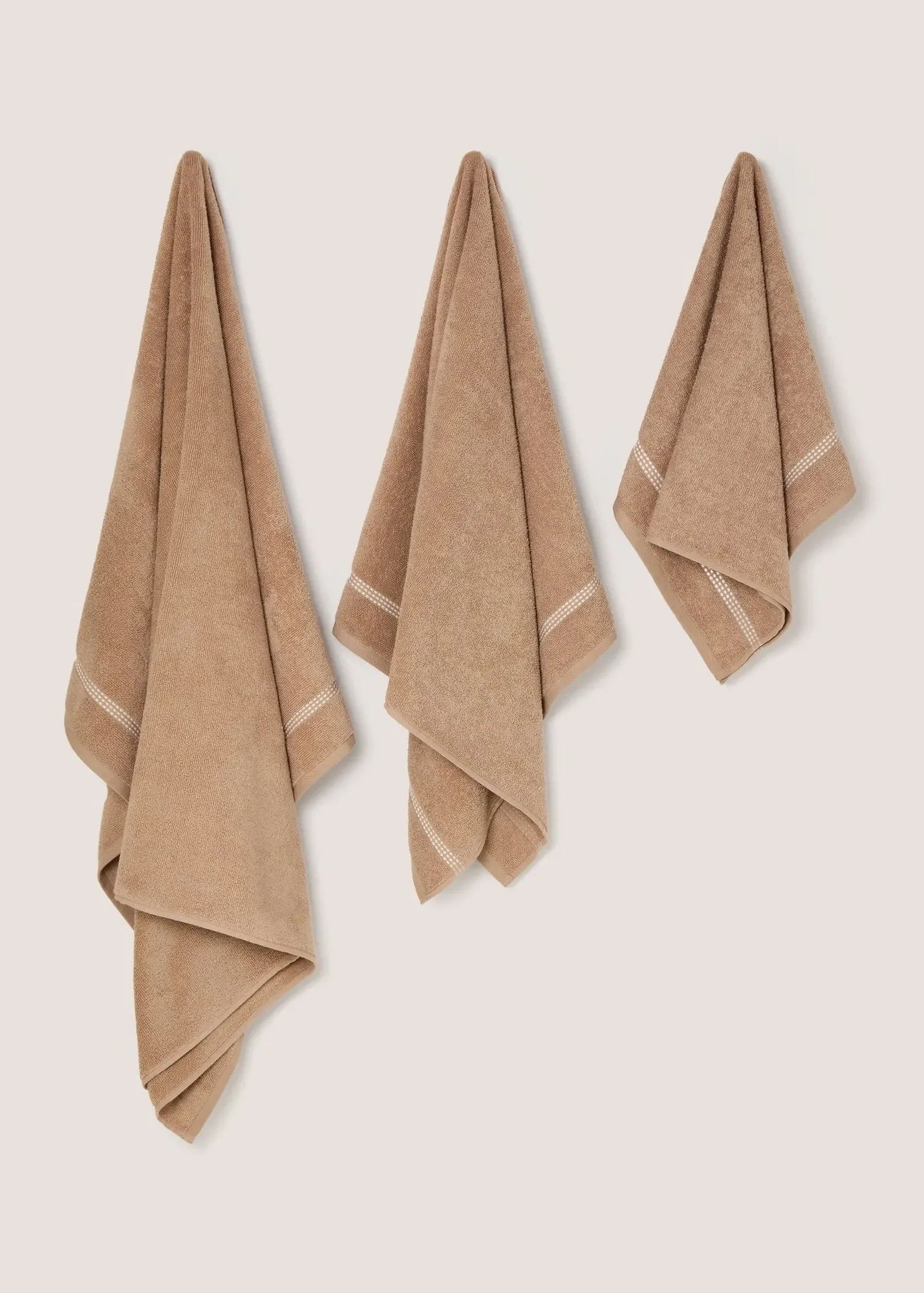 Stitch Border Hand Towel - Beige product