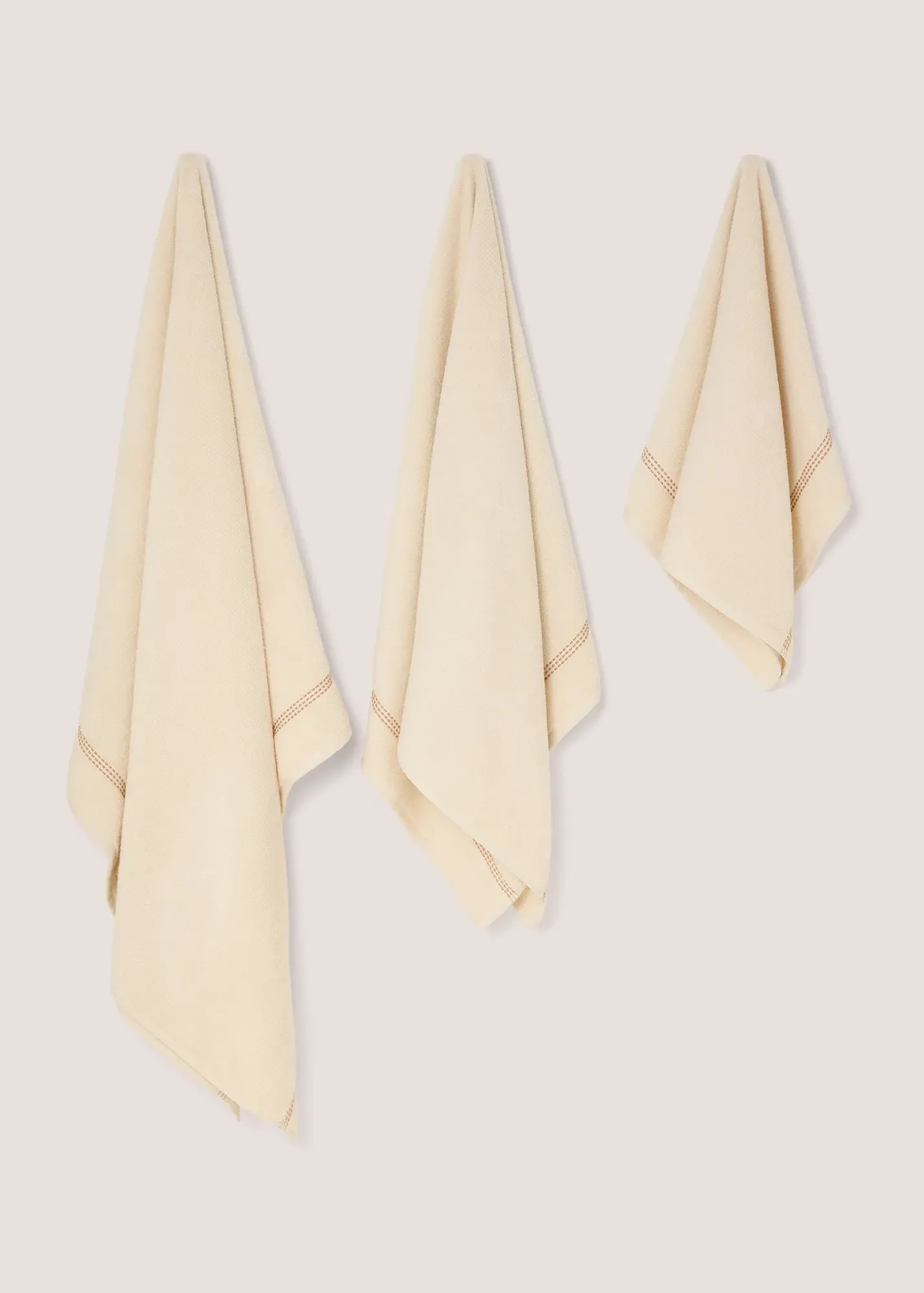 Stitch Border Hand Towel - Cream product