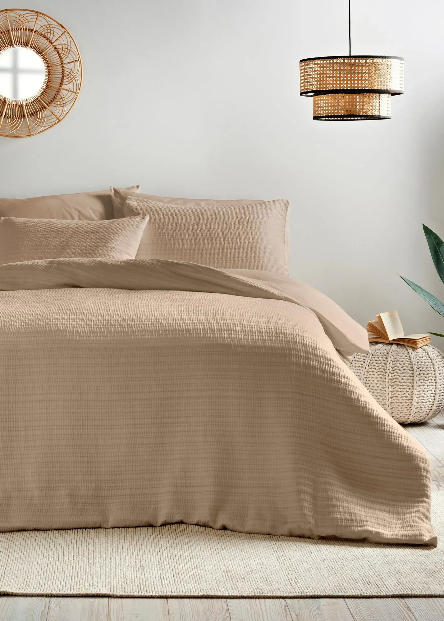 Stitch Stripe King Size Duvet Set - Natural product