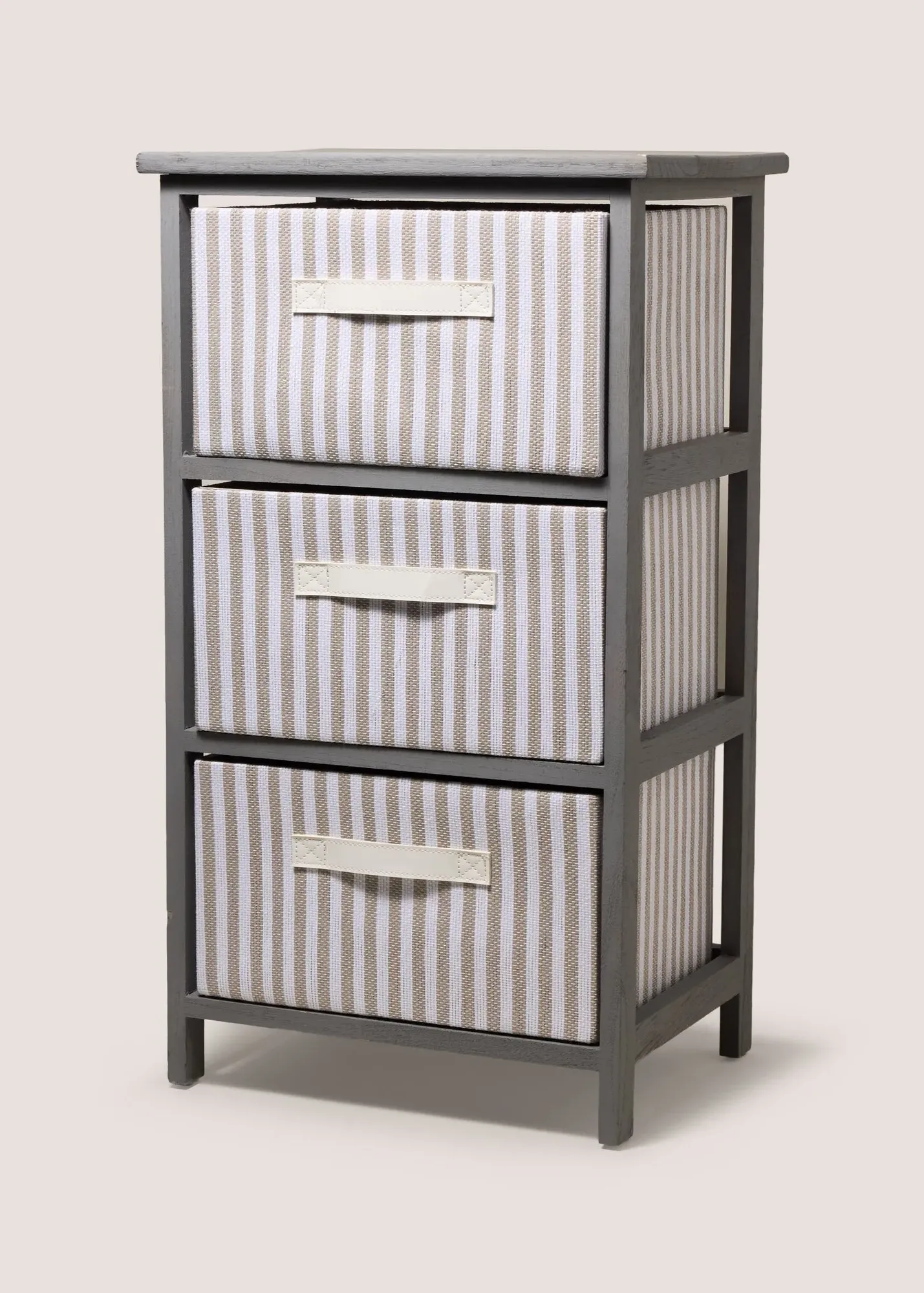 Stripe Fabric Drawers - Grey product