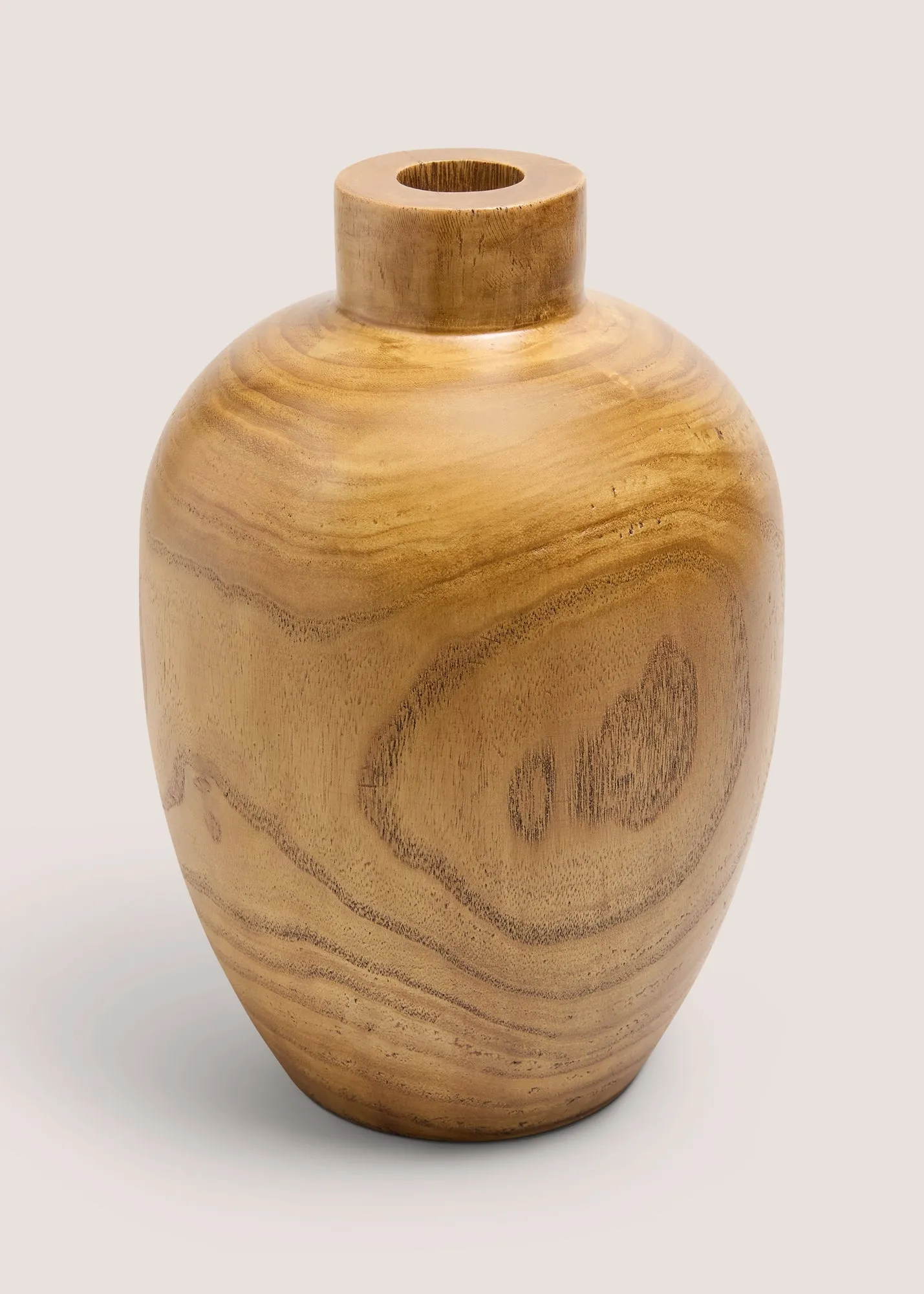 Tall Neck Vase - Brown, Wood product