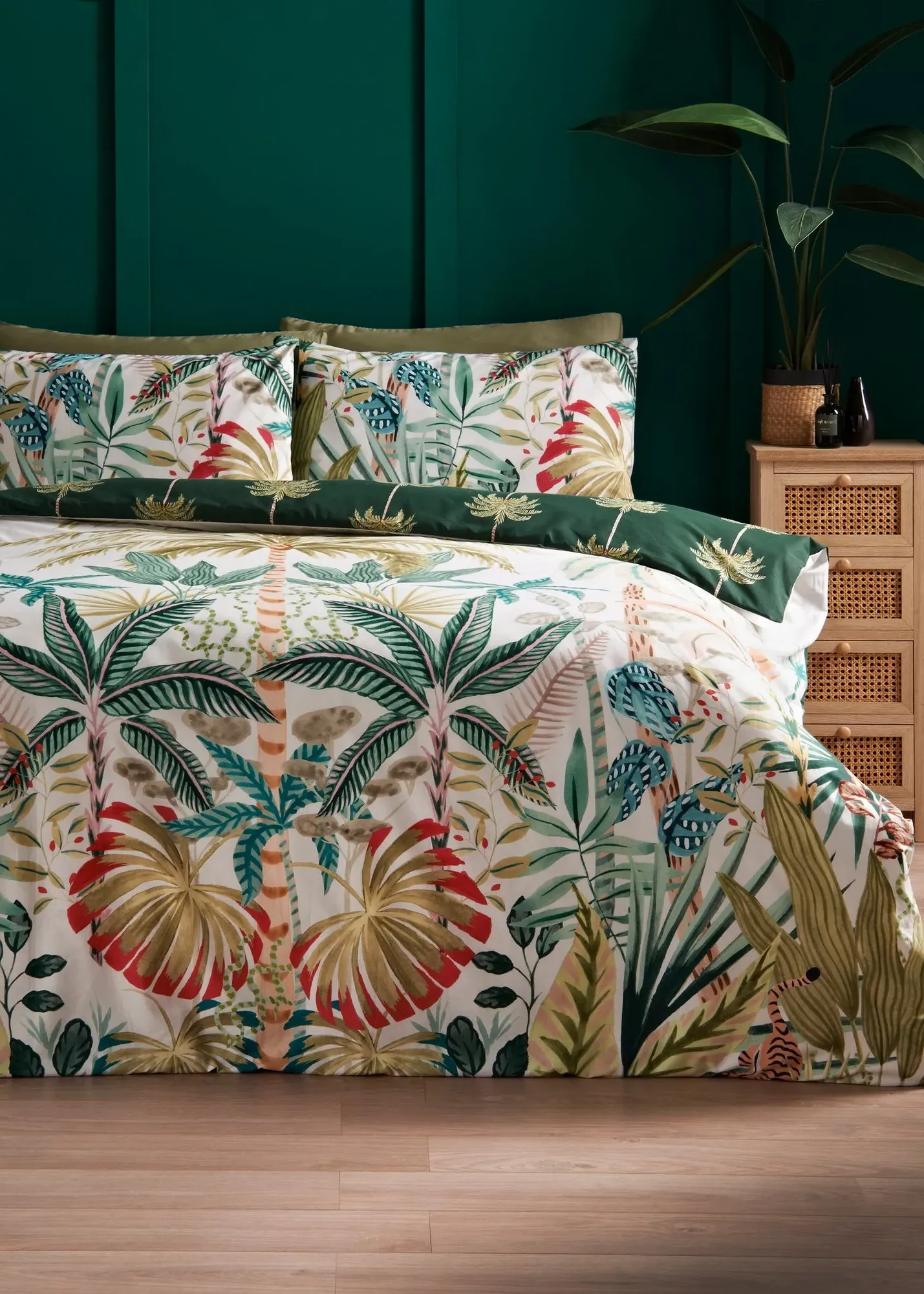 Tropical Palms Double Duvet Set - Multi, Cotton product