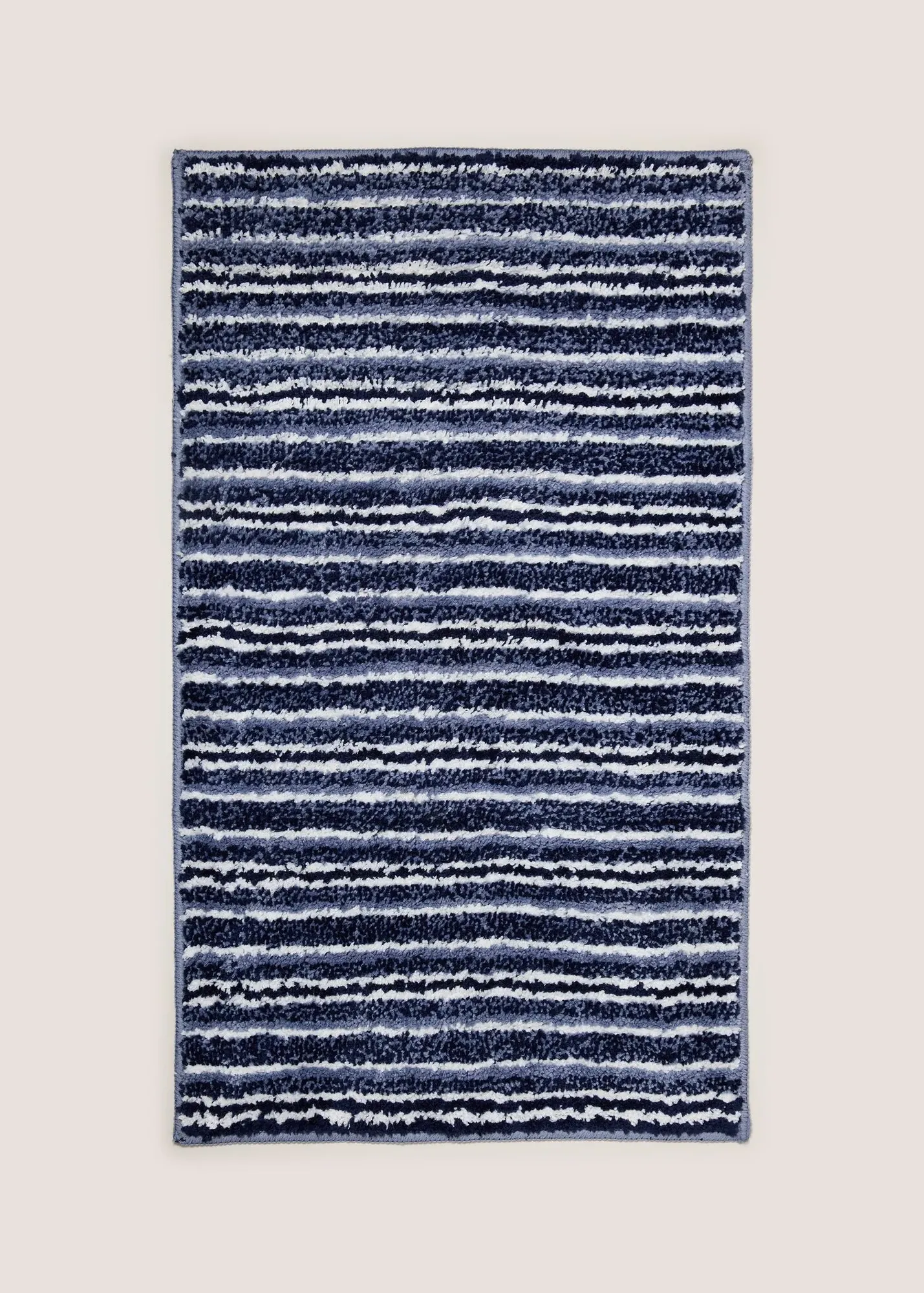 Tufted Striped Bath Mat - Blue, Polyester Cotton product
