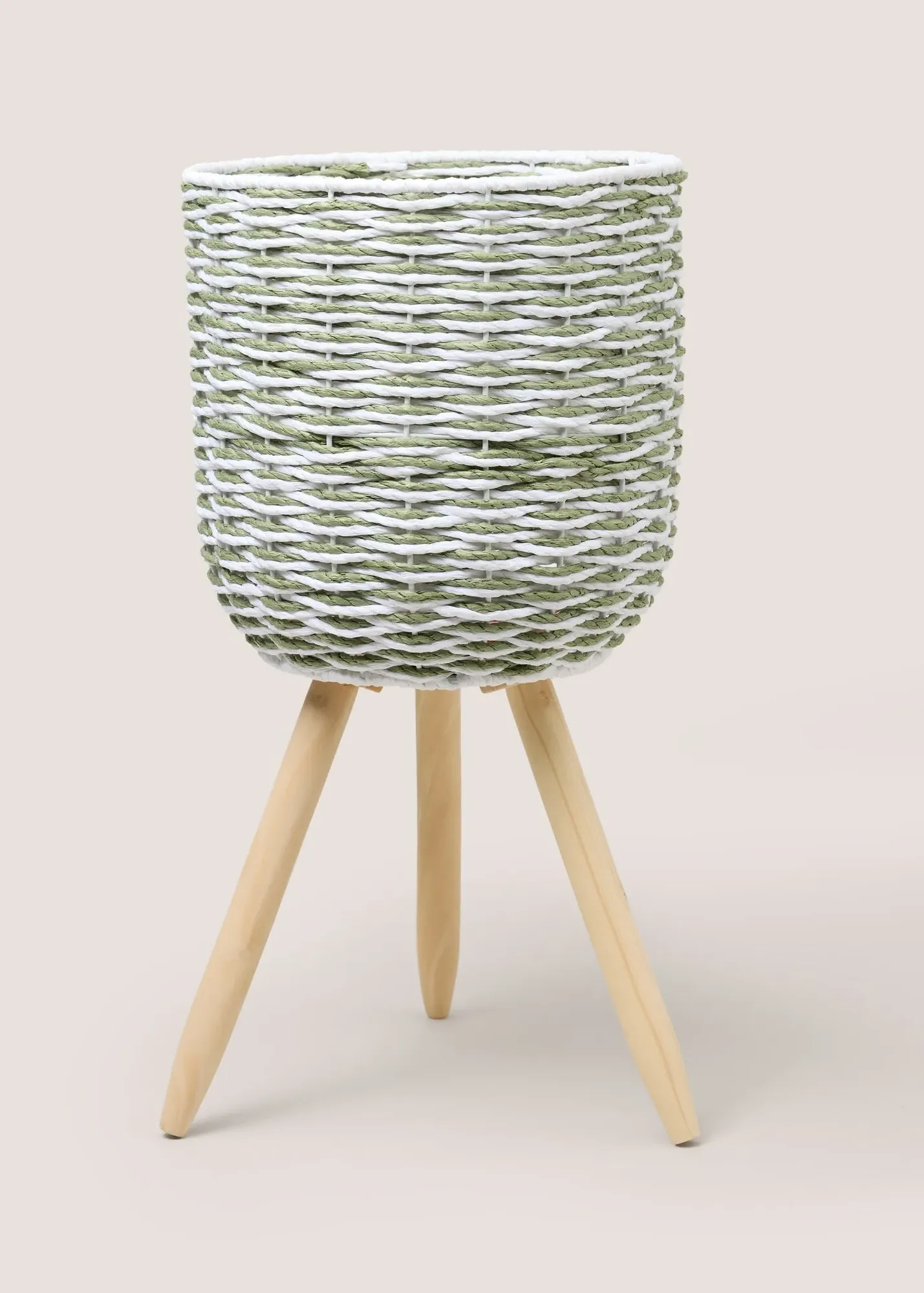 Twist Planter with Wooden Legs - Green product
