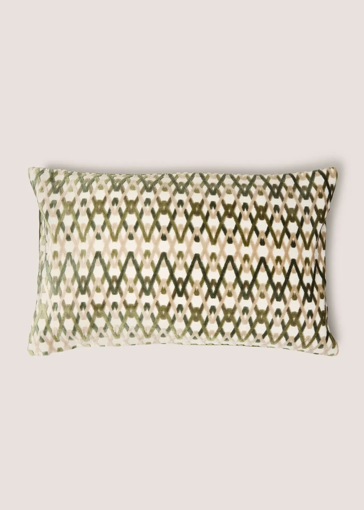 Zig Zag Cushion - Green, Velvet product