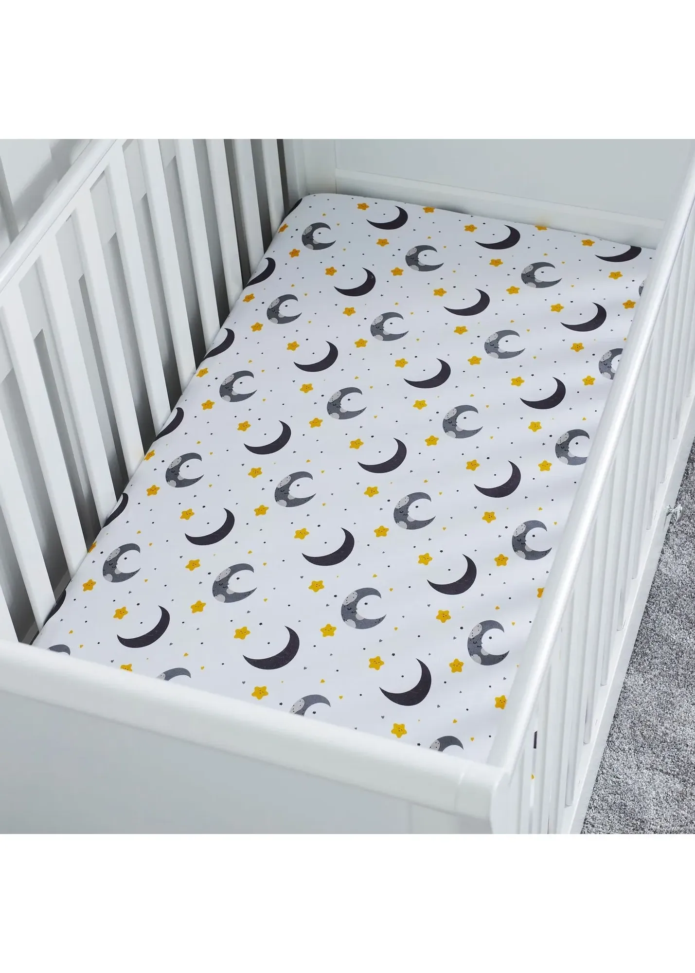 Cosmic 2-Pack Fitted Cot Bed Sheets - Grey, Cotton Jersey product