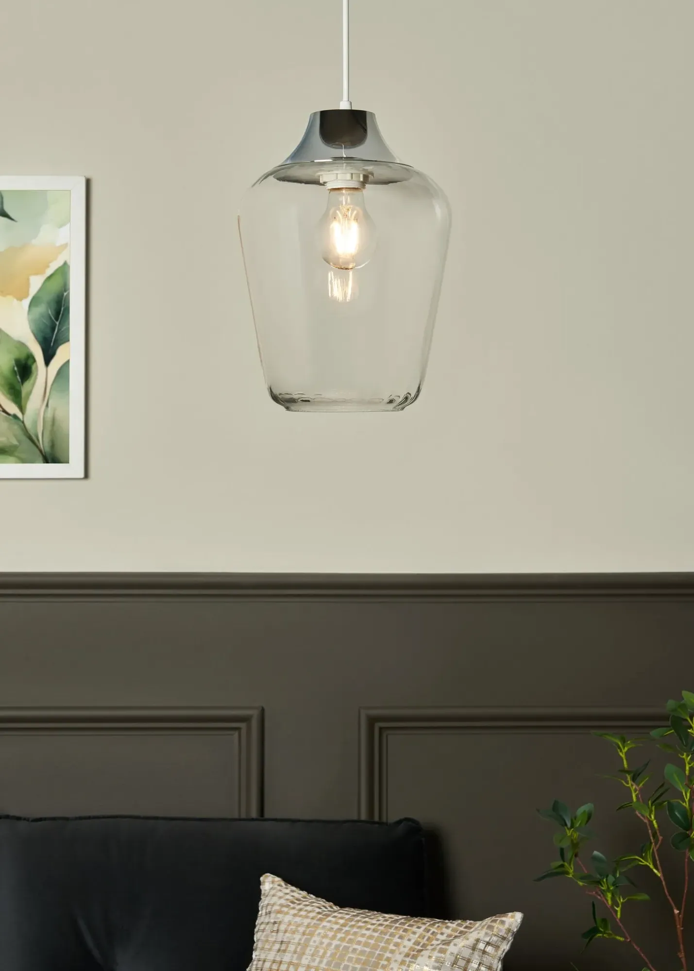 Amere Easyfit Pear-Shaped Pendant Shade - Clear, Glass product