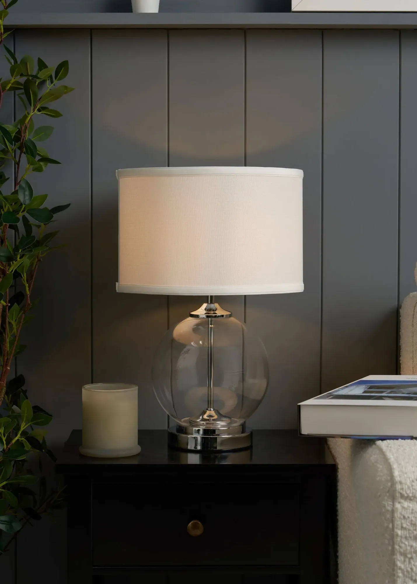 Dartmoor Small Glass Table Lamp - Chrome product