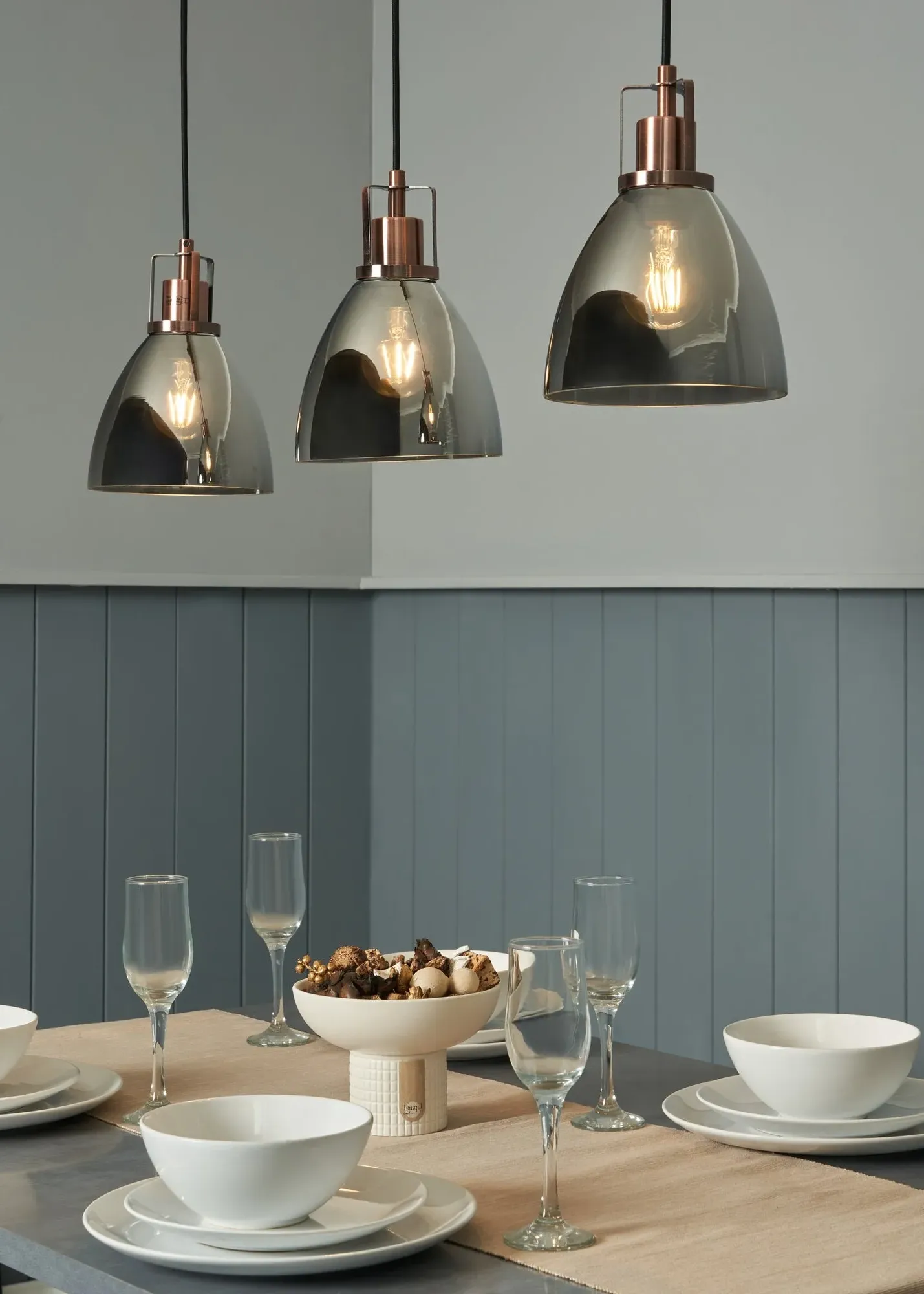 Declyn 3-Light Diner Pendant - Copper, Glass product