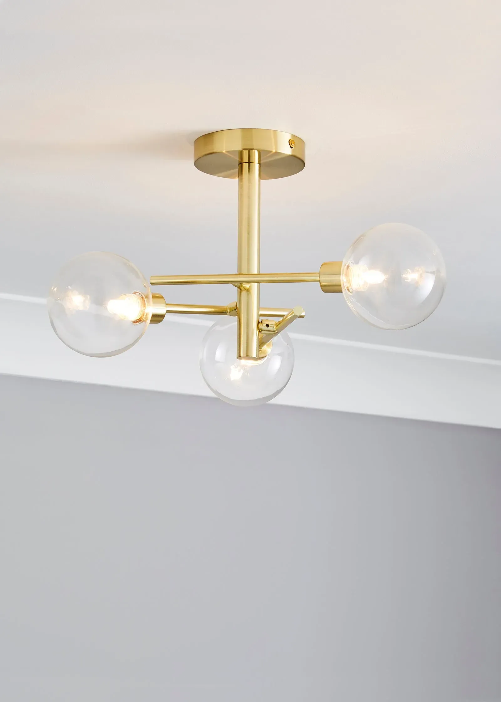 Nova 3-Light Ceiling Light - Antique Brass, Metal & Glass product