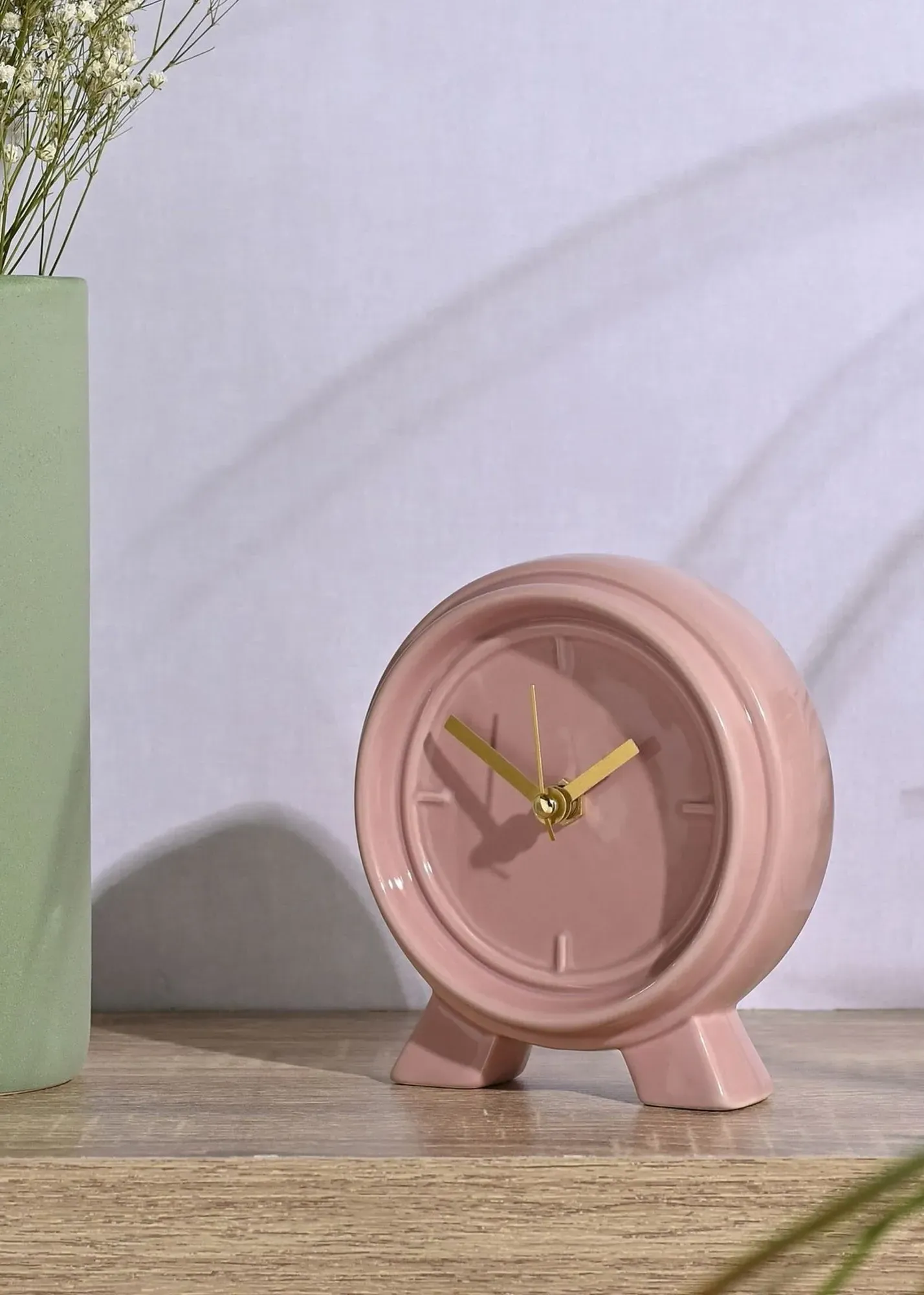 Ceramic Mantle Clock - Pink product