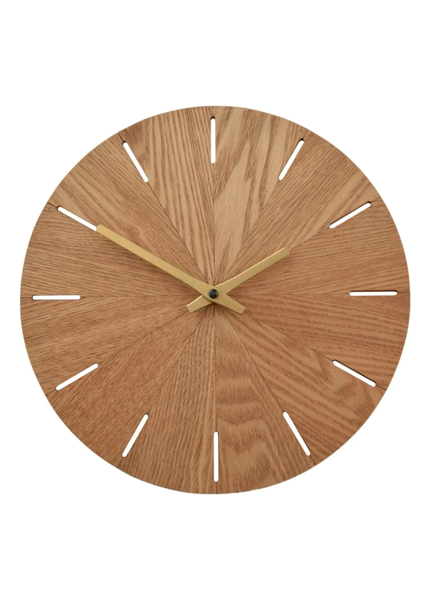 Round Wall Clock - Brown, Wood product
