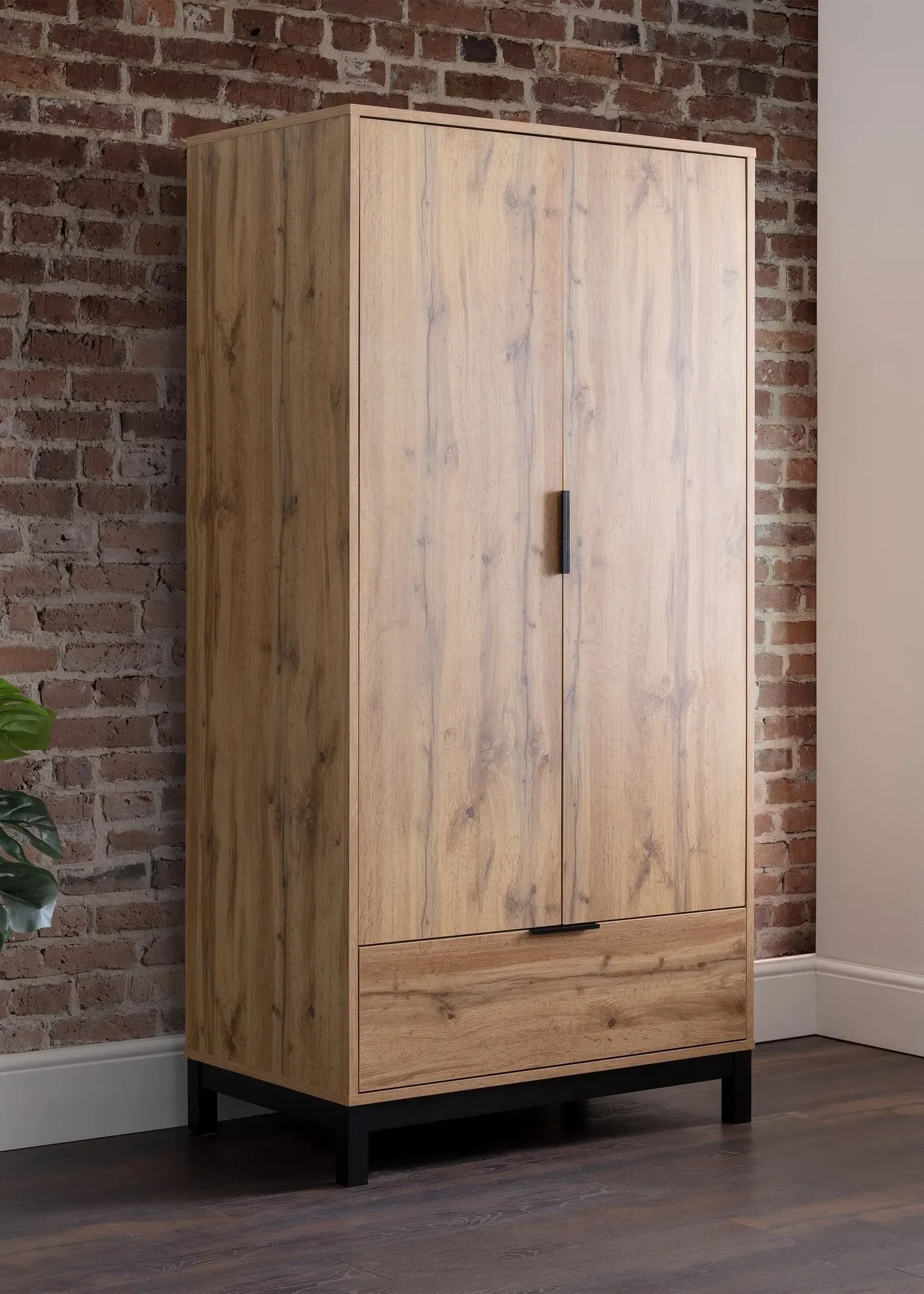 Bali 2-Door 1-Drawer Wardrobe - Light Oak, MDF product