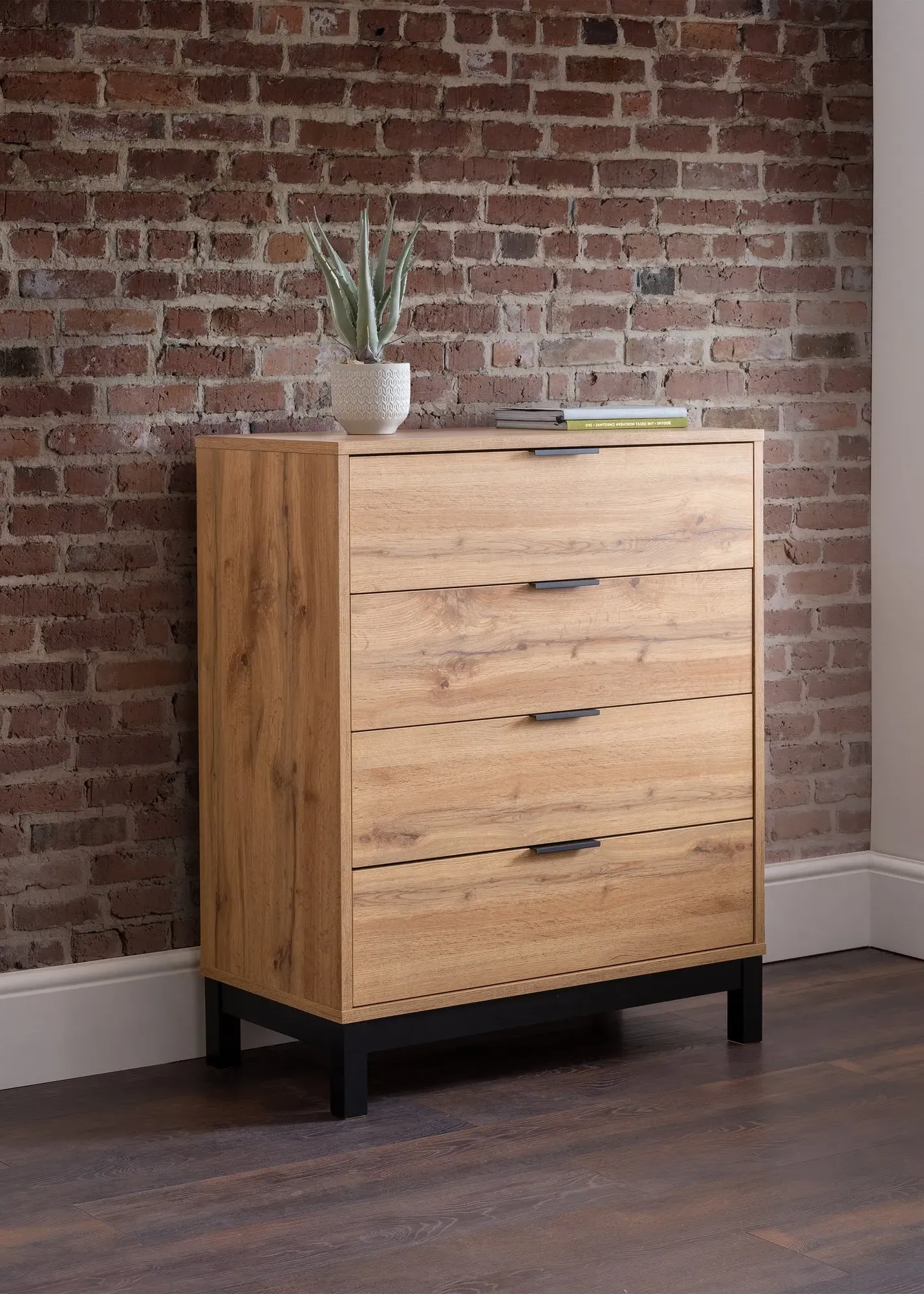 Bali 4 Drawer Chest - Light Oak, MDF product