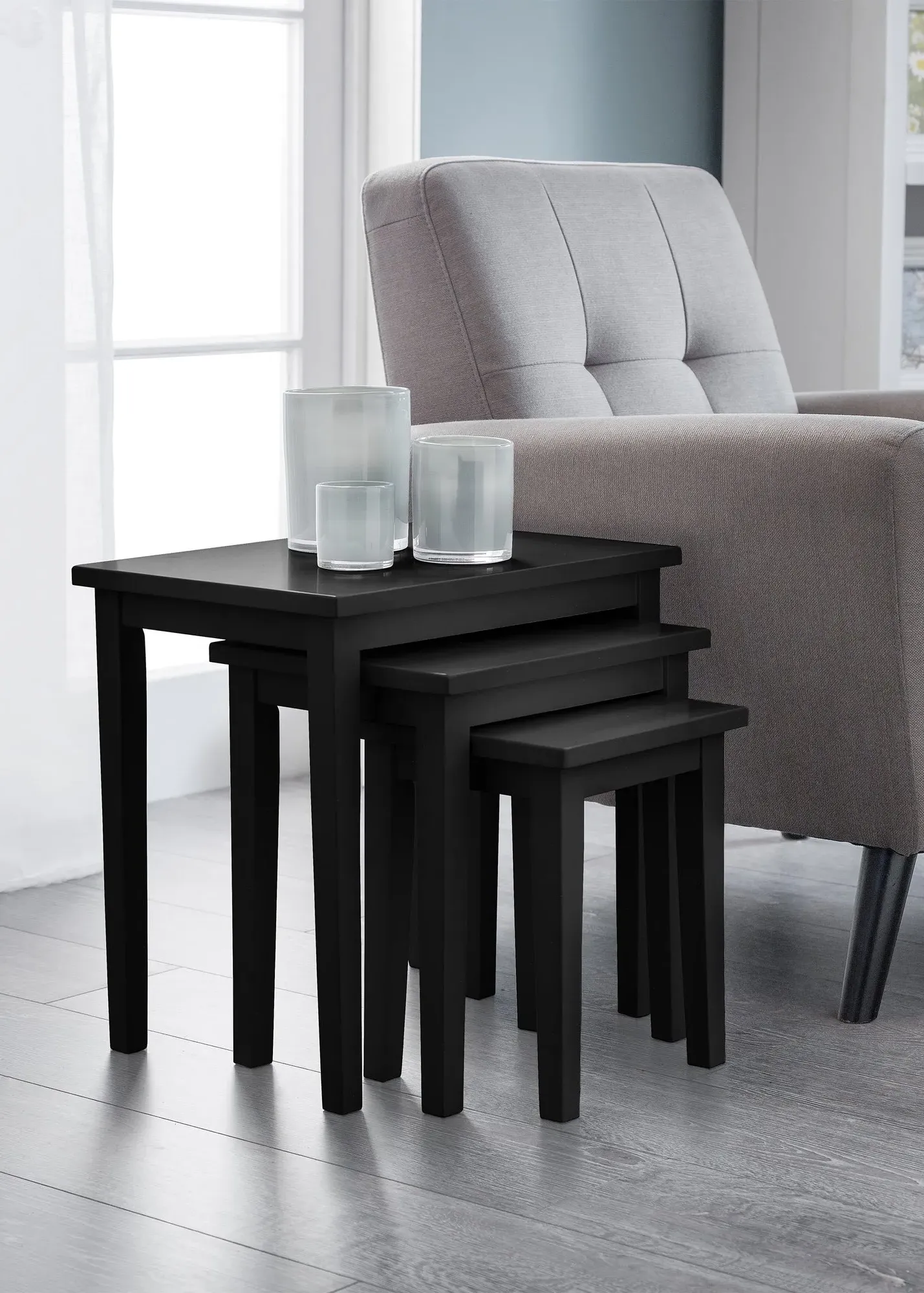 Cleo Nest of Tables - Black, Malaysian Hardwood product