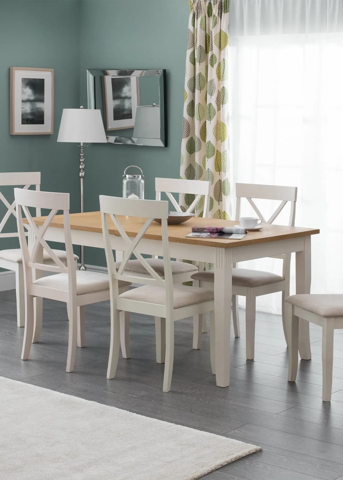 Davenport Dining Chairs Set of 2 - White, Rubberwood product