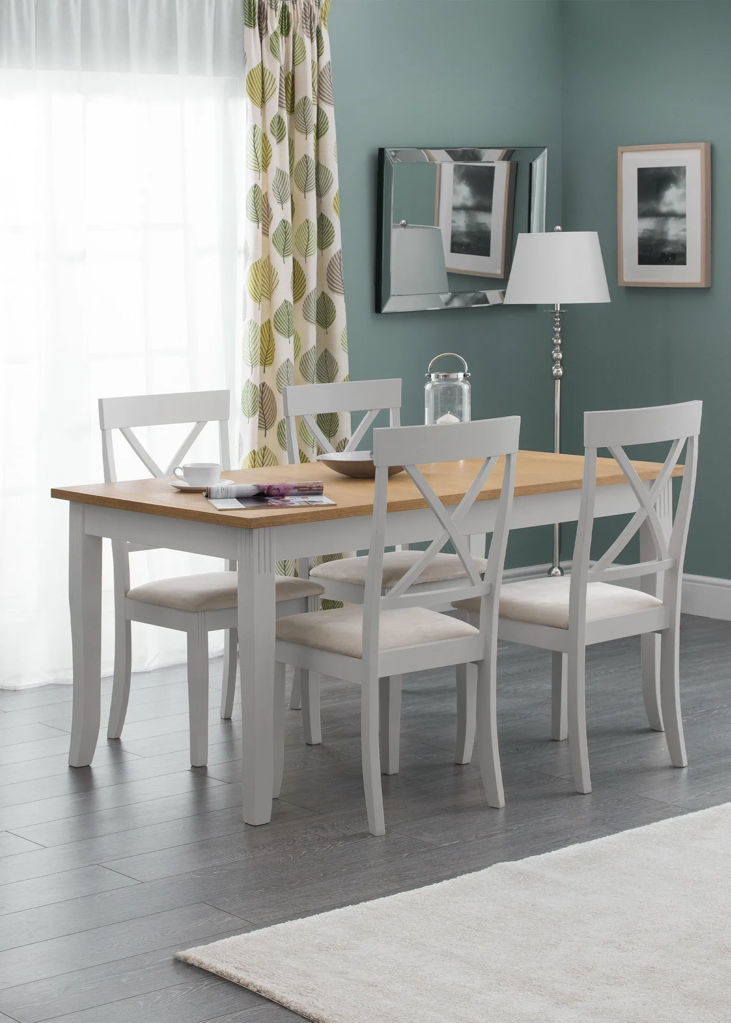 Davenport Set of 2 Dining Chairs - Grey, Rubberwood product