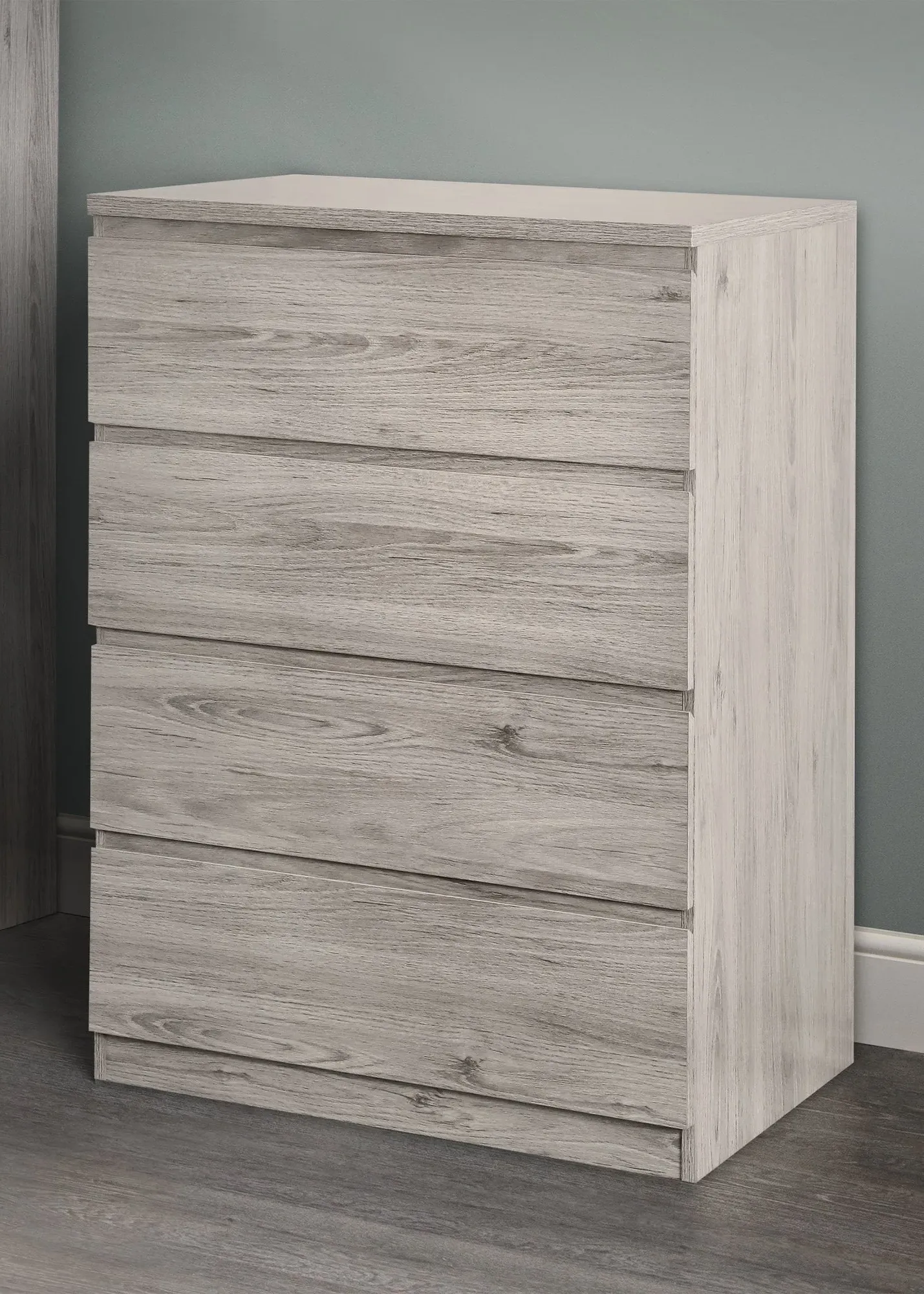 Jupiter 4 Drawer Chest - Grey, Oak Effect product