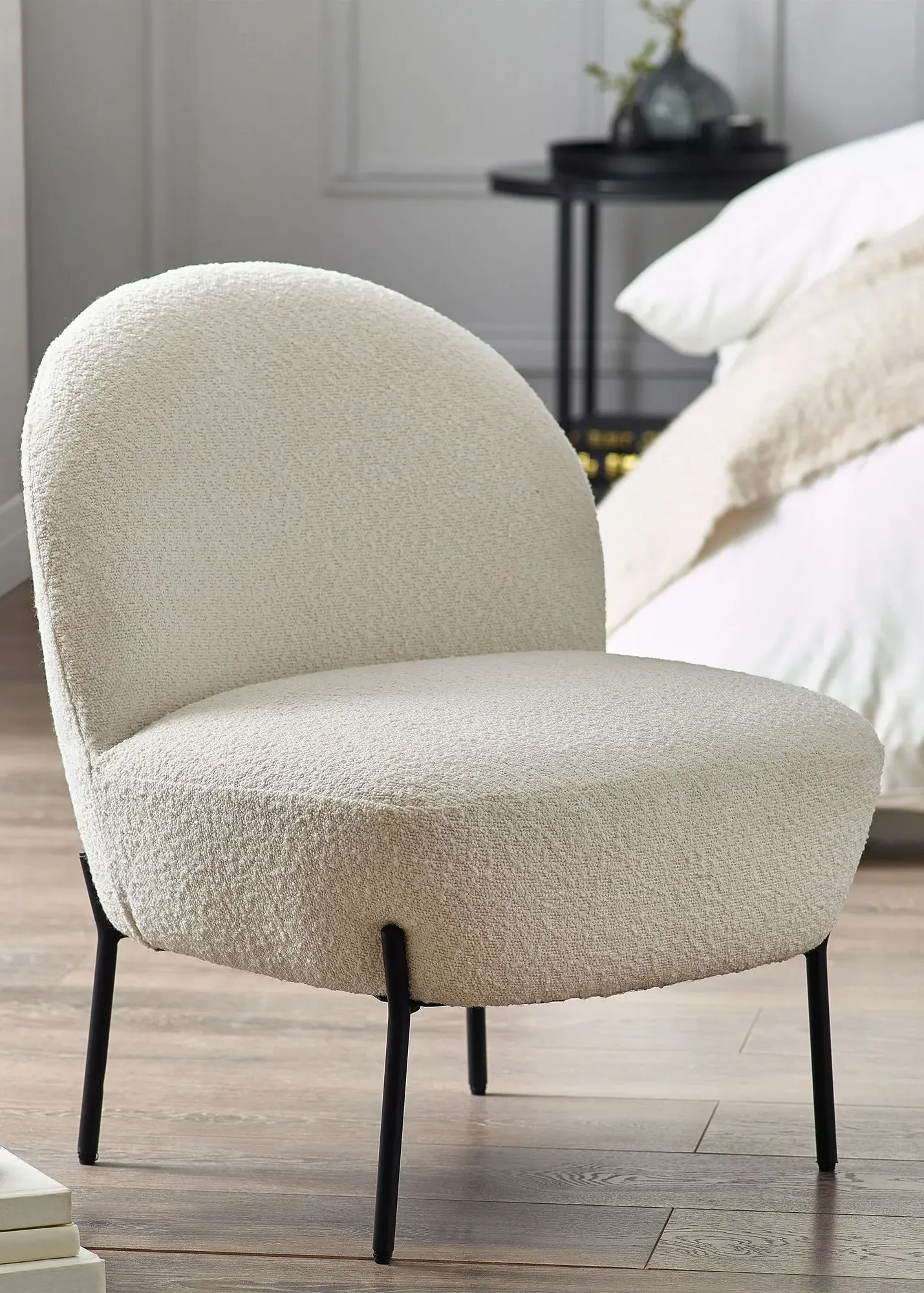 Lulu Accent Chair - White, Boucle product