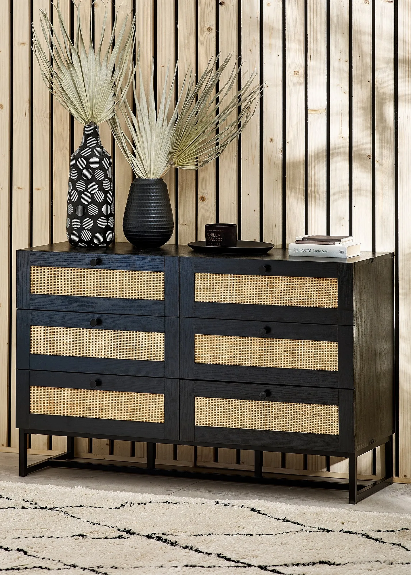 Padstow 6 Drawer Chest - Black, Melamine product