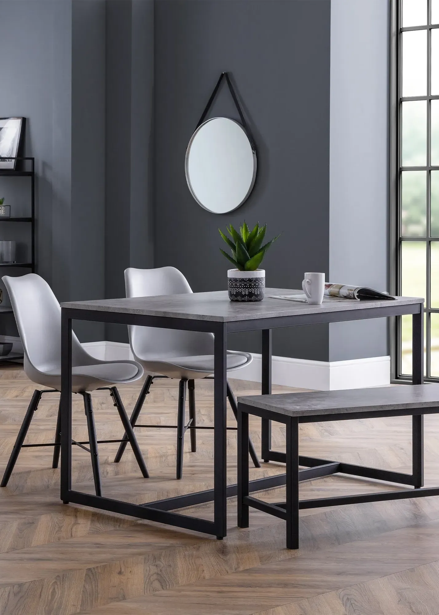Staten Dining Table - Grey, Concrete Effect MDF product