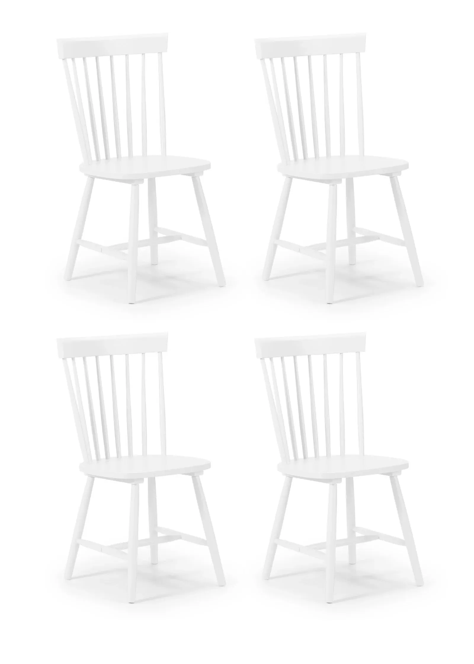 Torino Set of 4 Dining Chairs - White, Hardwood product