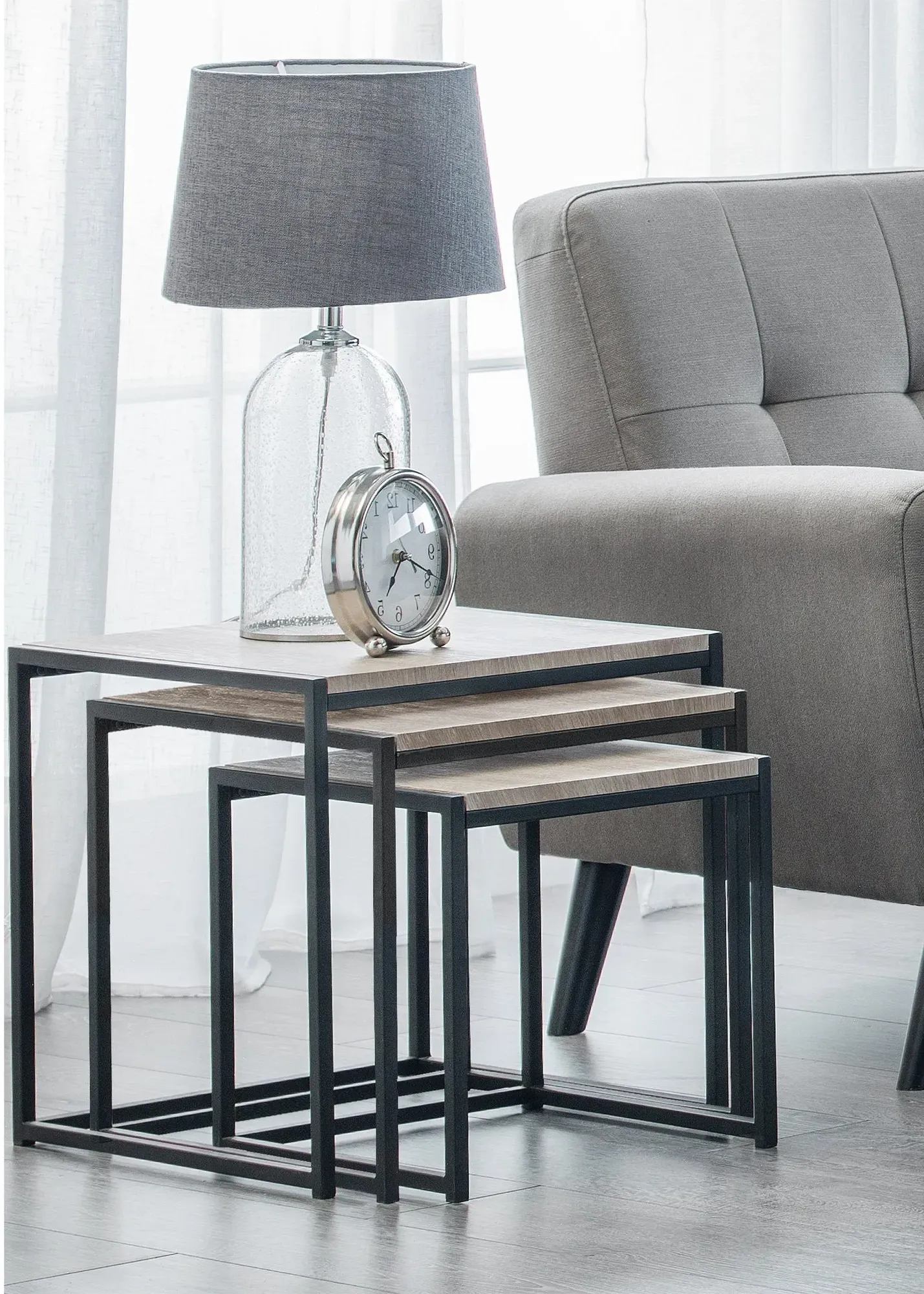 Tribeca Nest of 3 Tables - Brown, Sonoma Oak product