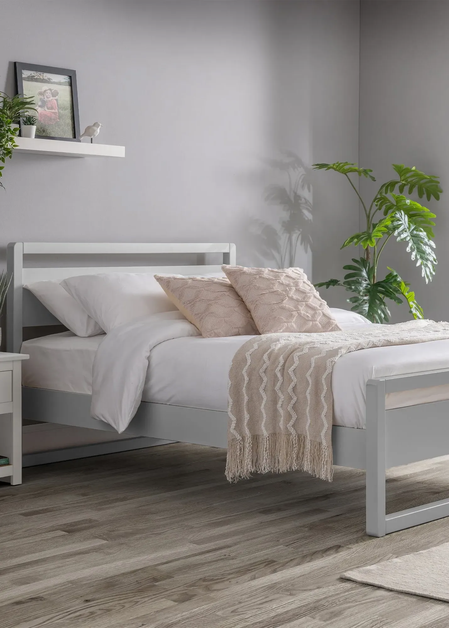 Venice Double Bed Frame - Grey, MDF product