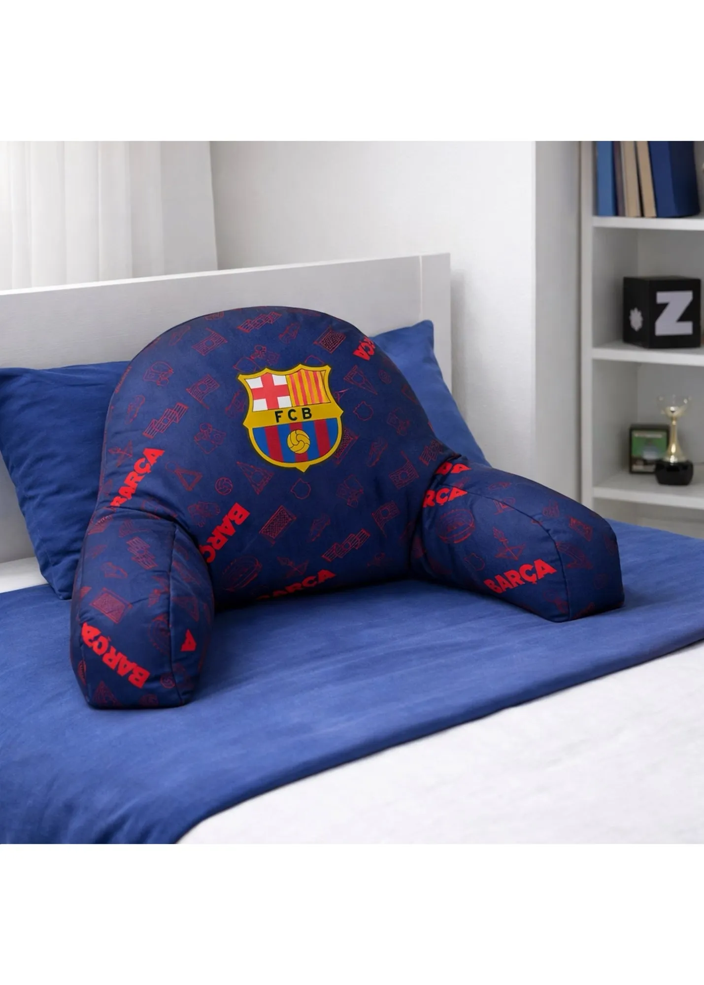 Barca Printed Cuddle Cushion - Blue, Polyester product