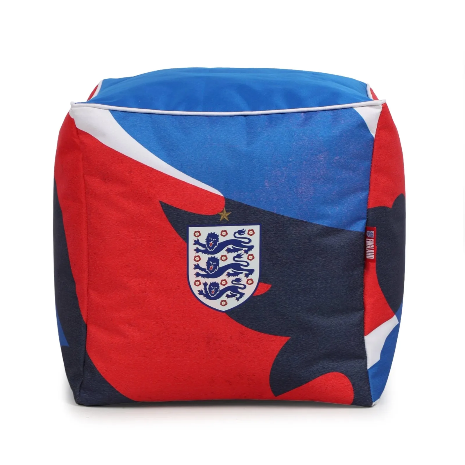 Football Top Cube Beanbag with Printed Sides - Blue, Polyester product