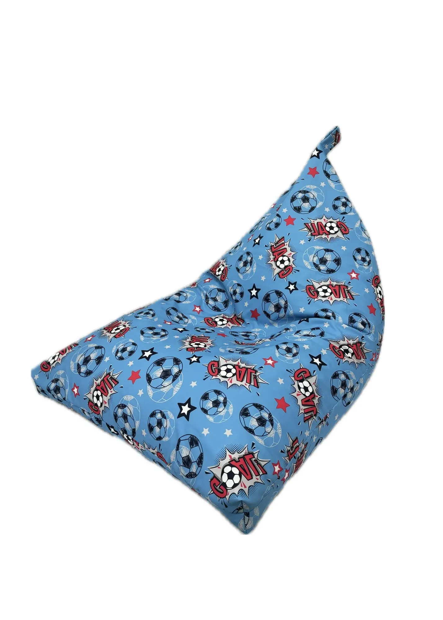 Goal Print Triangle Bean Bag - Blue, Polyester product