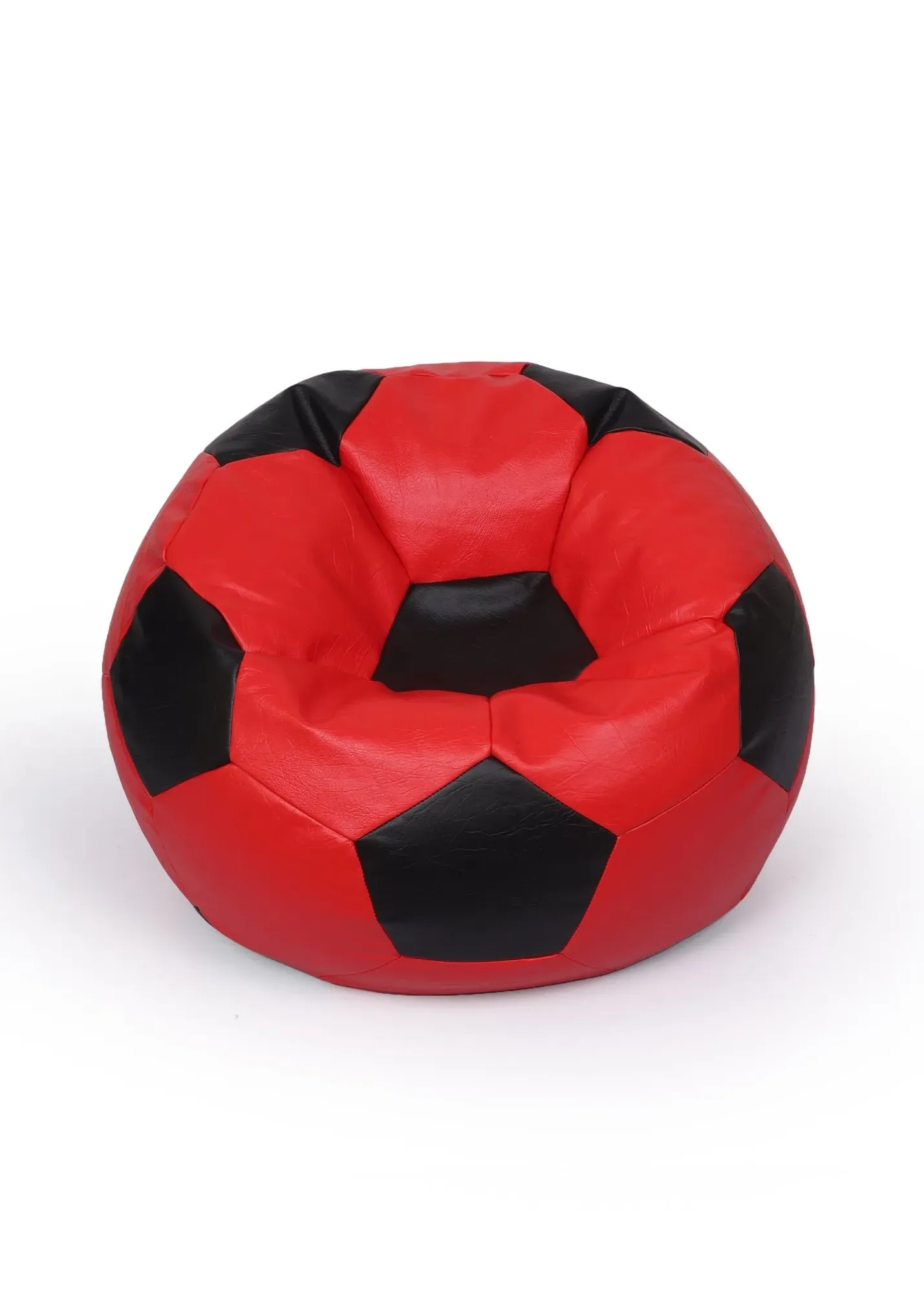 Kaikoo Faux Leather Football Beanbag - Black, Red product