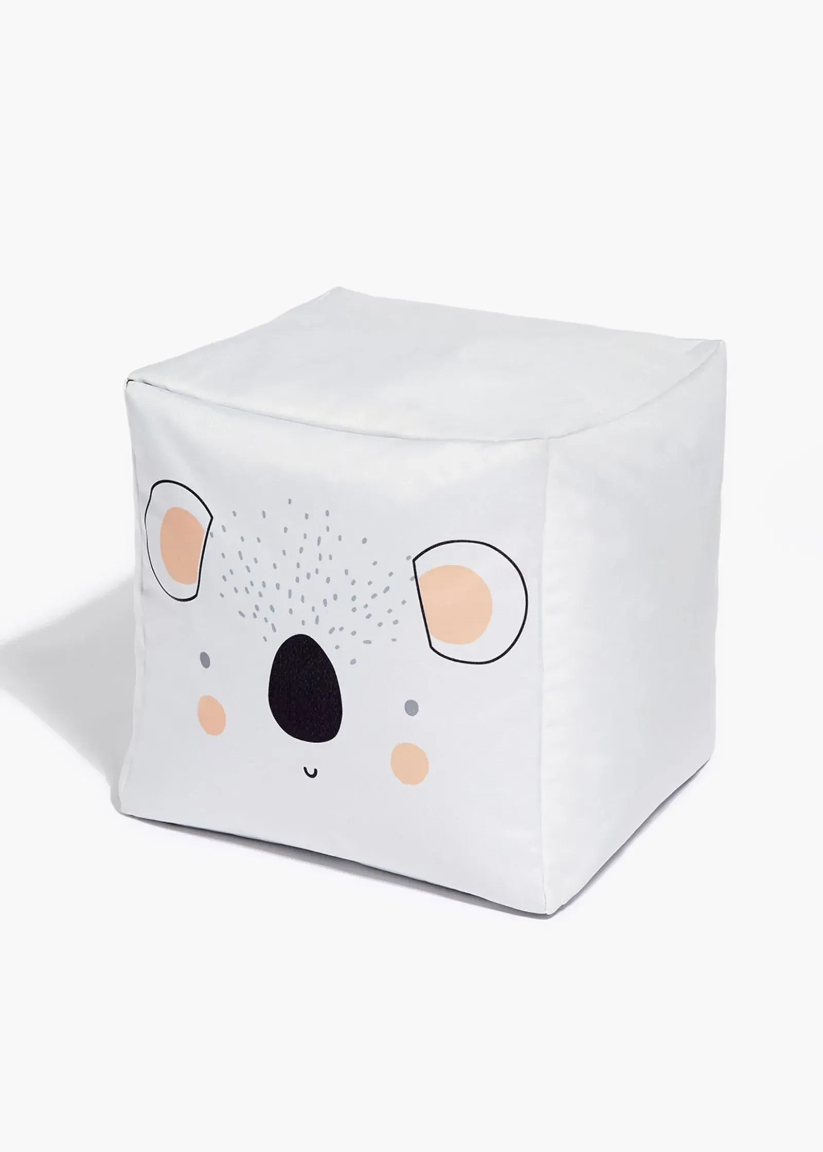Kids Koala Print Cube Bean Bag - Grey, Polyester product