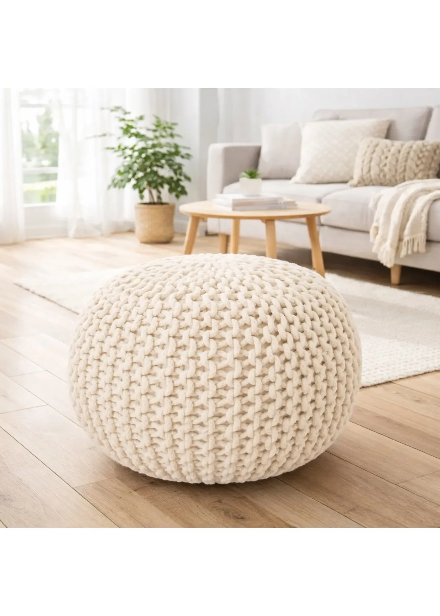 Knitted Pod Seat - Cream, Polyester product