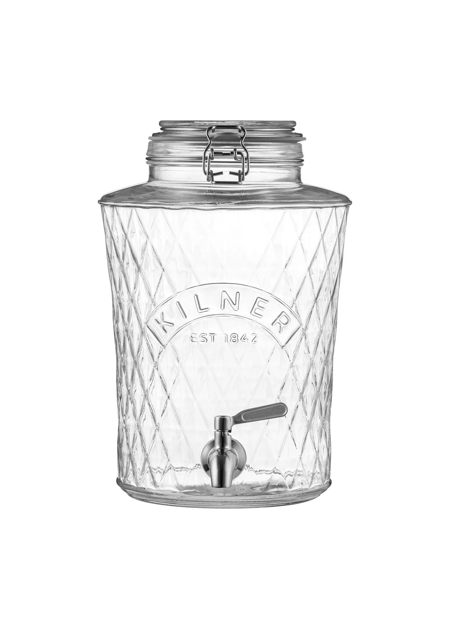 Clip Top Diamond Drinks Dispenser 5L - Clear, Sodalime Glass product