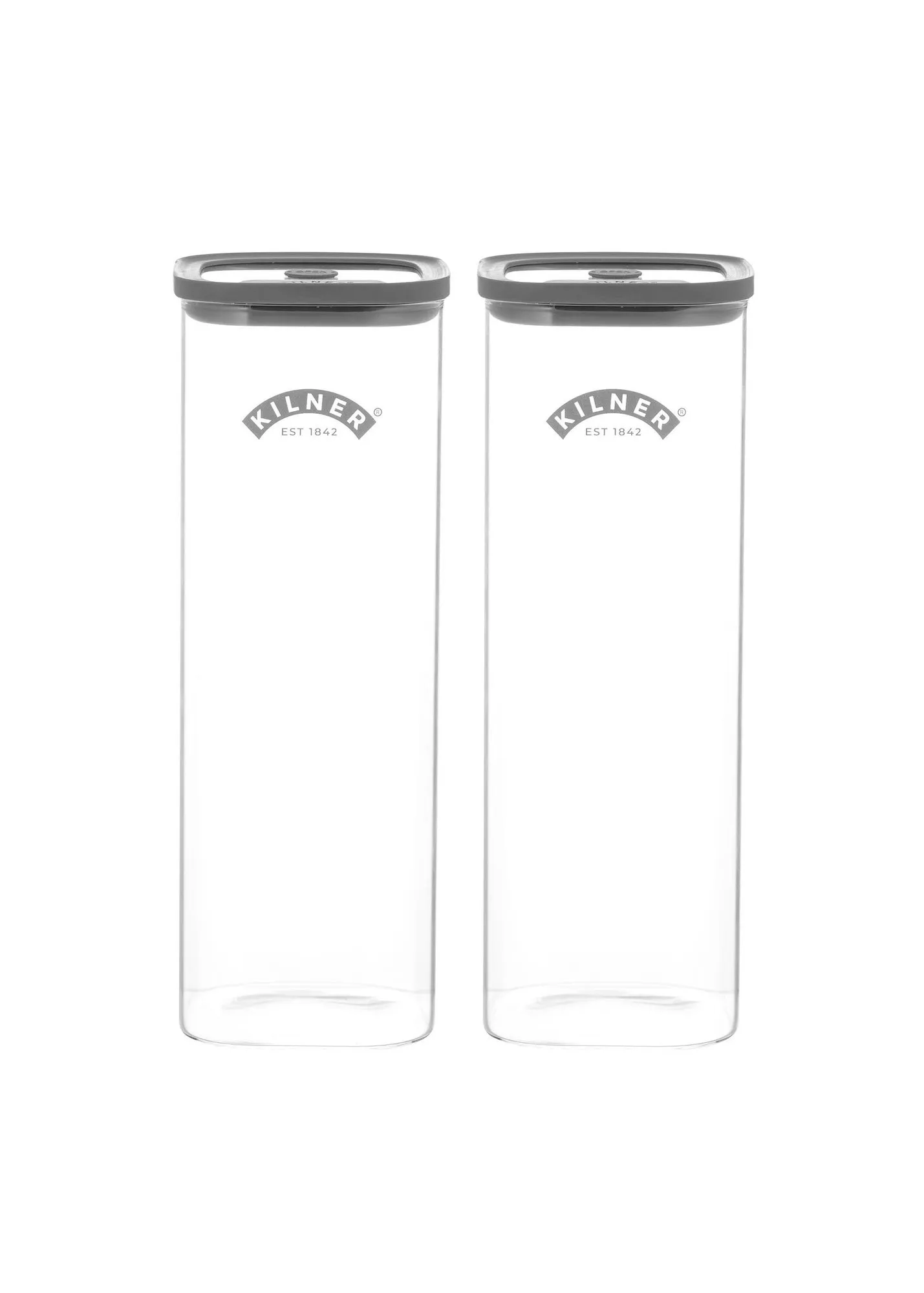 Fresh Storage Square 2L Jars Set of 2 - Clear, Borosilicate Glass product