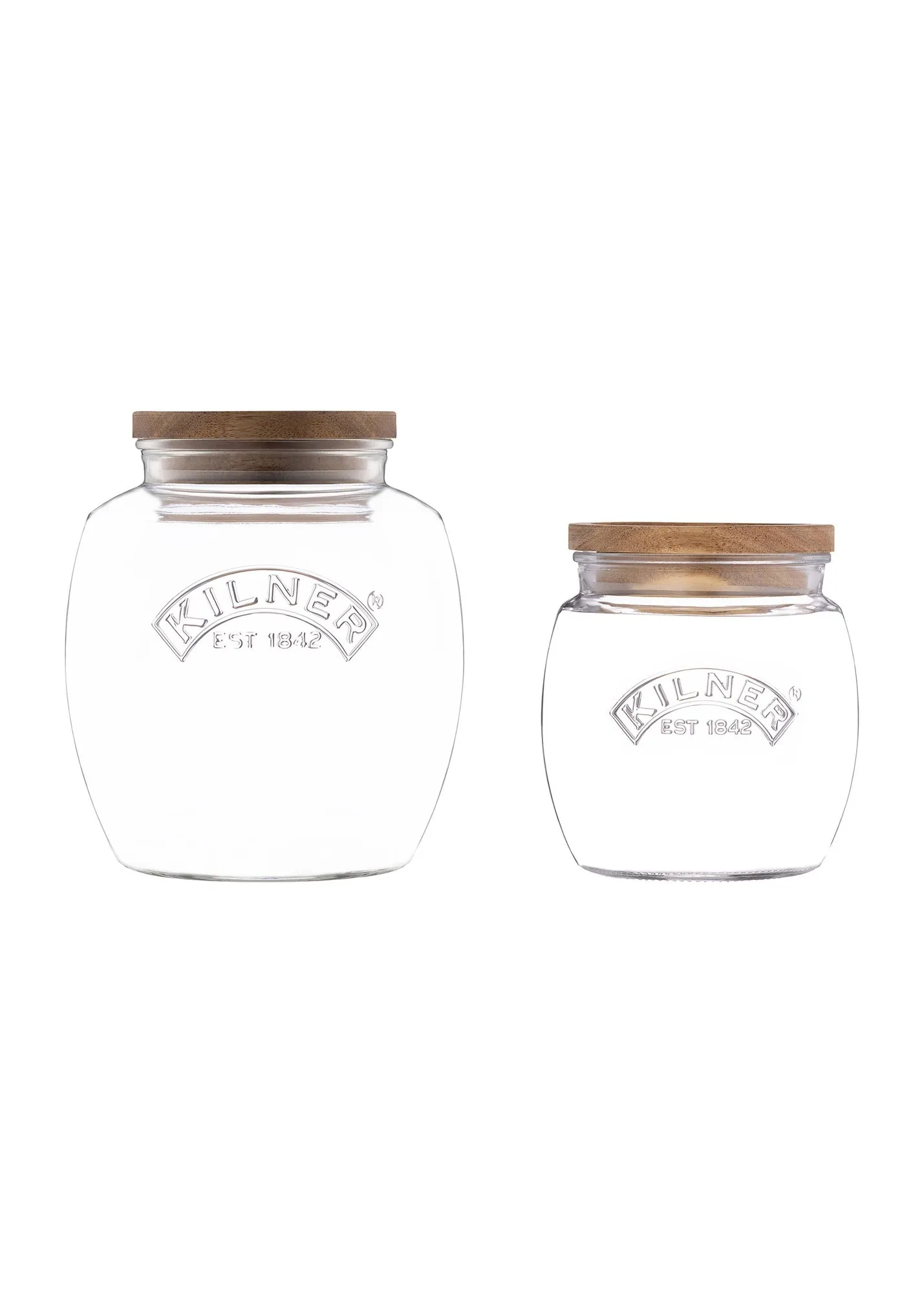 Set of 2 Universal Lid Storage Jars - Clear, Sodalime Glass product
