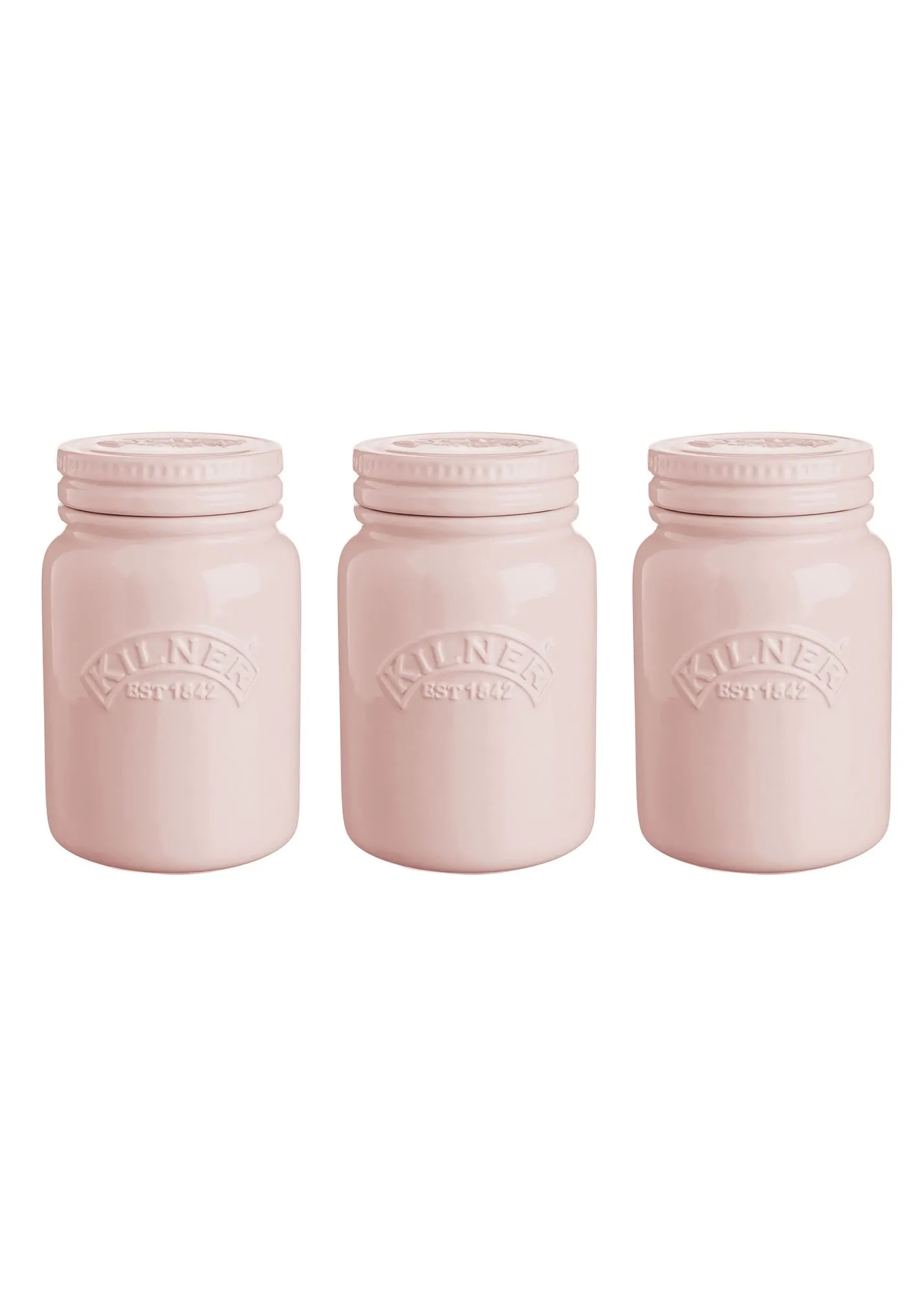 Set of 3 Ceramic Storage Jars - Dusky Pink product