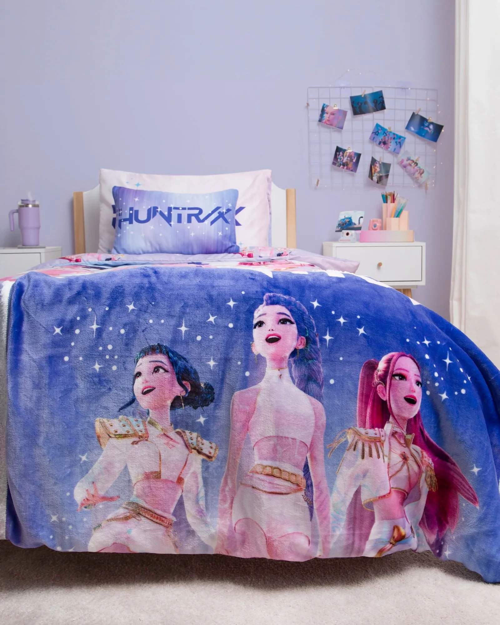 Celestial Huntrix Sherpa Fleece Blanket - Purple, Recycled Polyester product