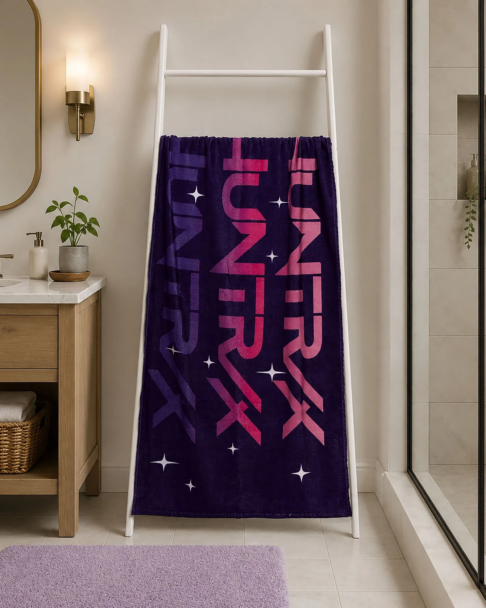 Sing Huntrix 70x140cm Towel - Purple, Cotton product